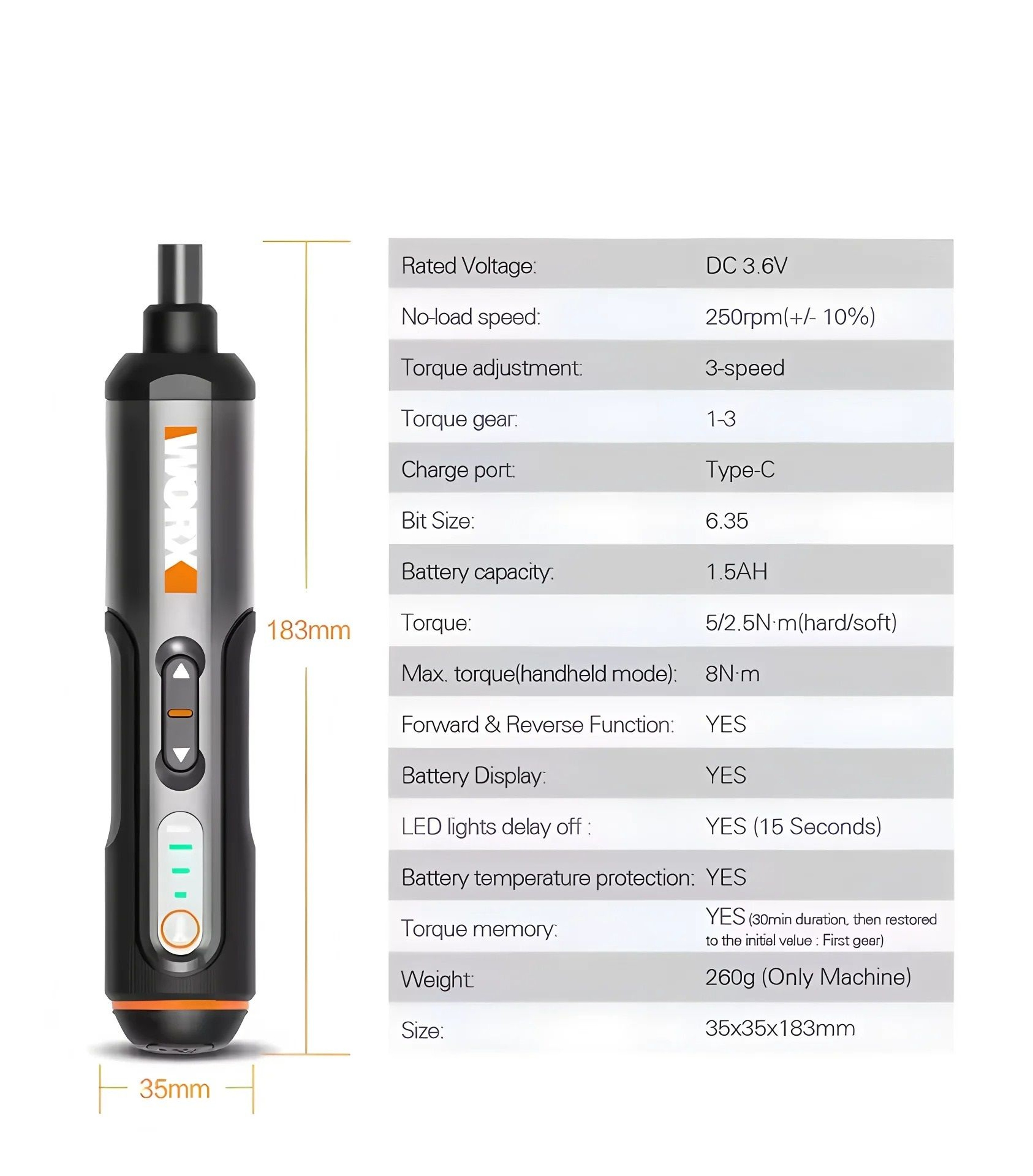 Smart Rechargeable Electric Screwdriver Kit With 30 Piece Bit Set 6