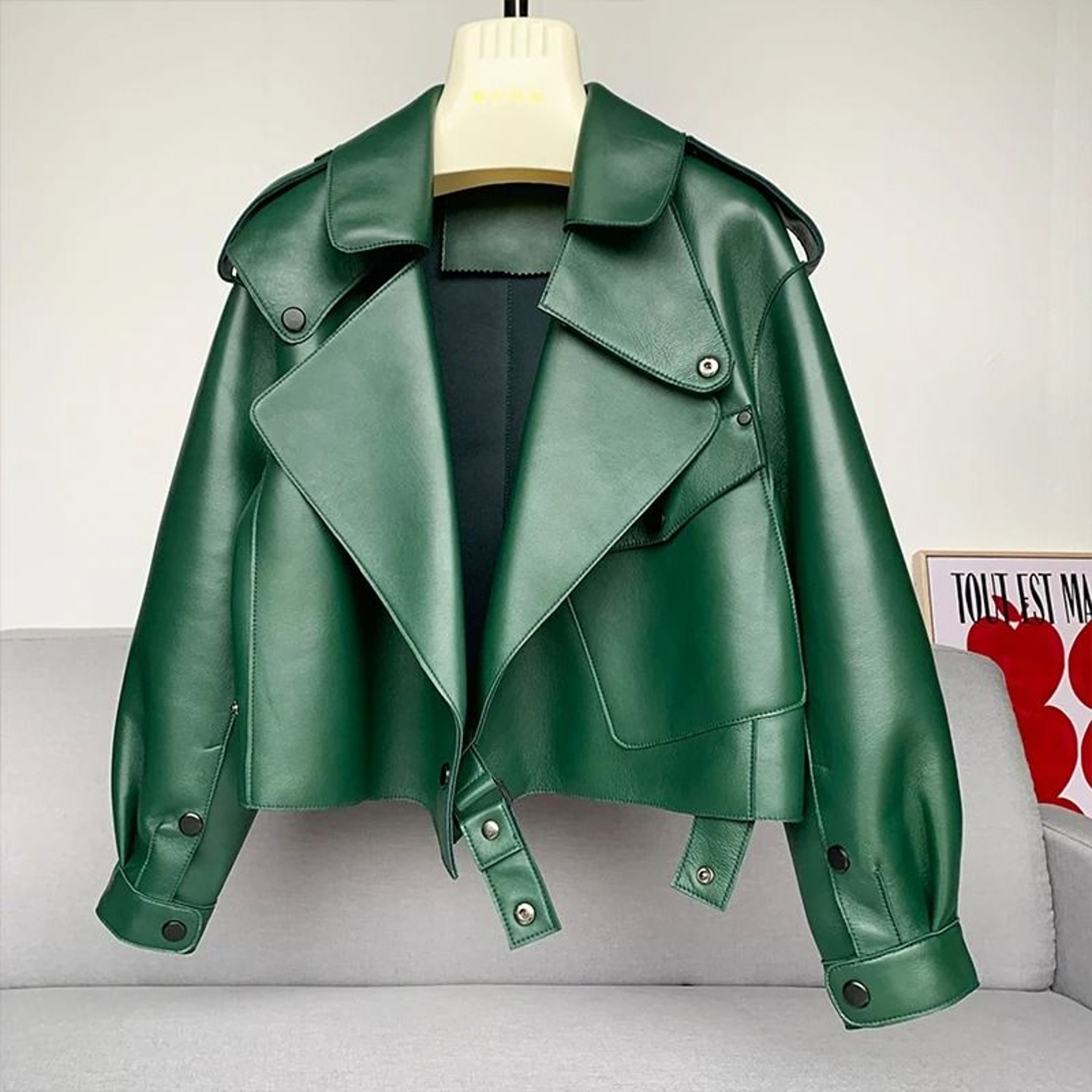 Womens Genuine Sheepskin Leather Jacket For Winter And Spring 5
