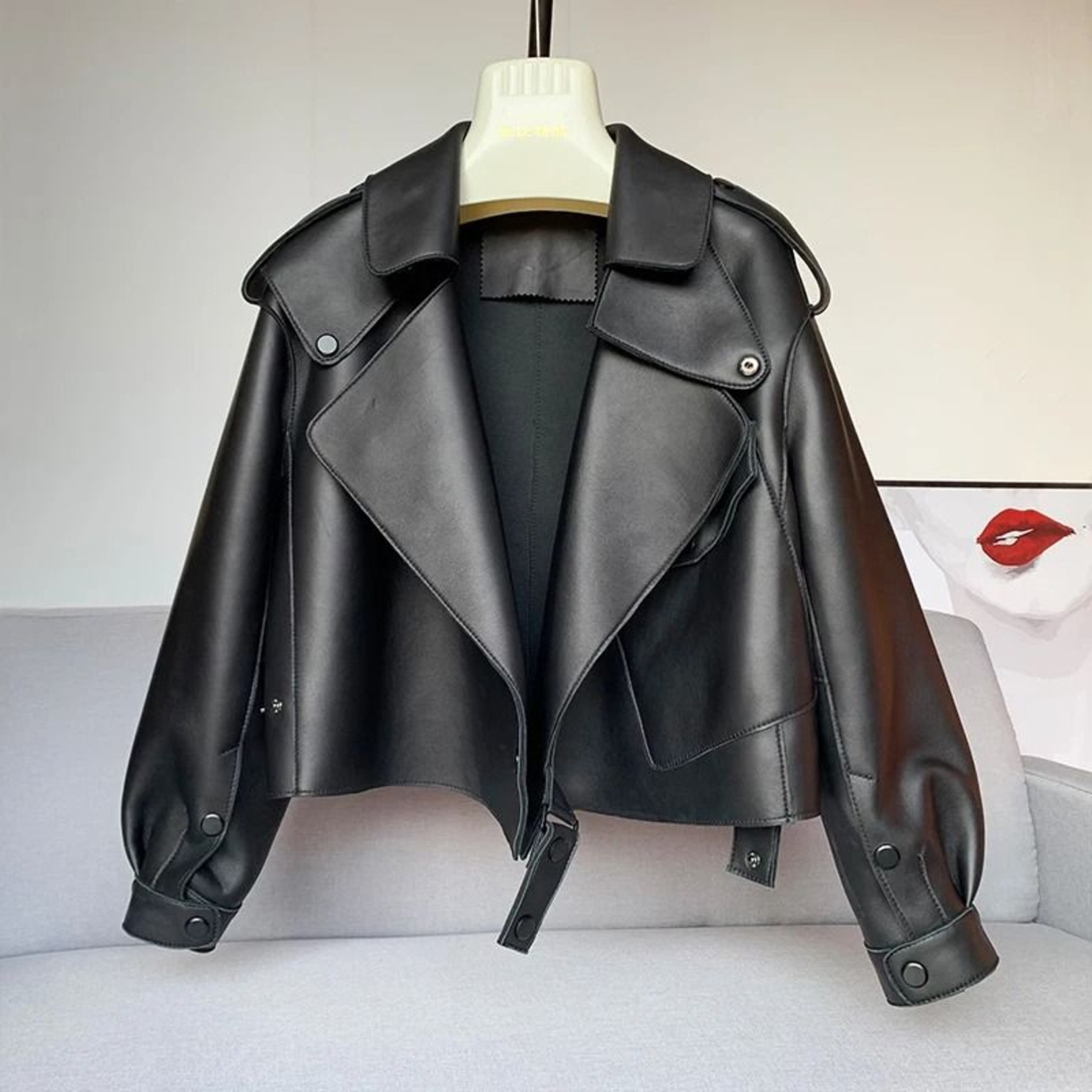 Womens Genuine Sheepskin Leather Jacket For Winter And Spring 7