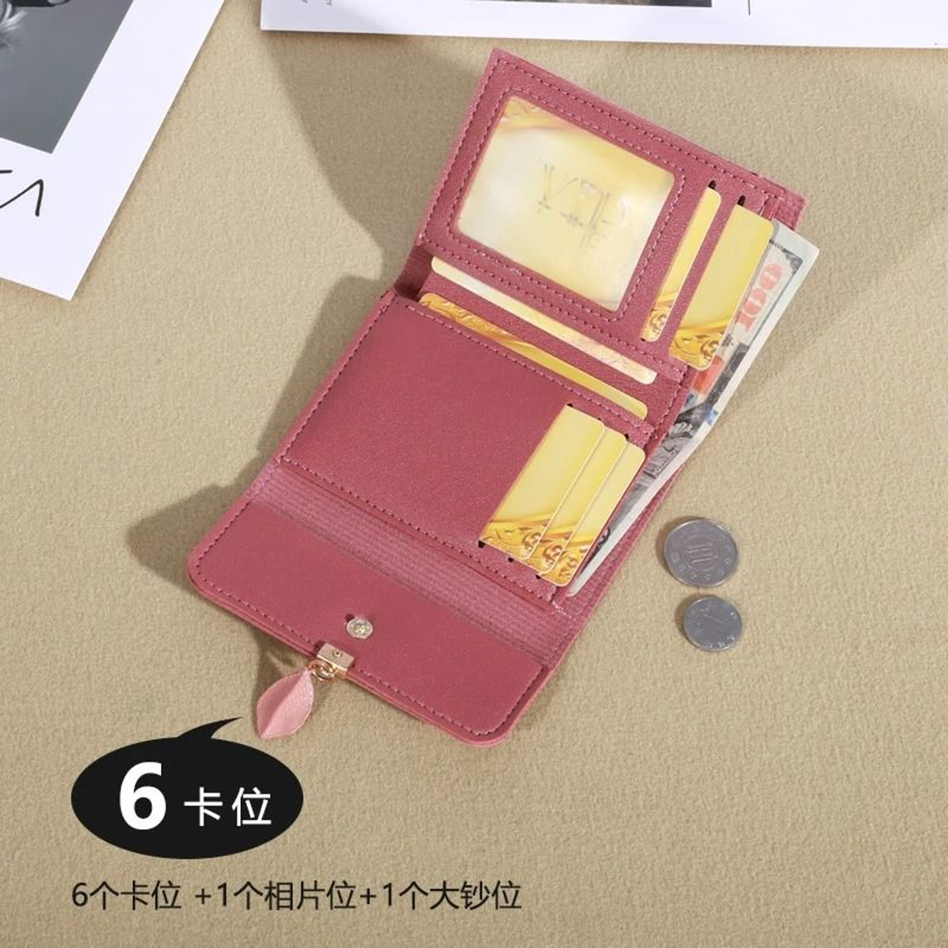 Womens Trifold Wallet With Coin Pocket And Card Holder 1