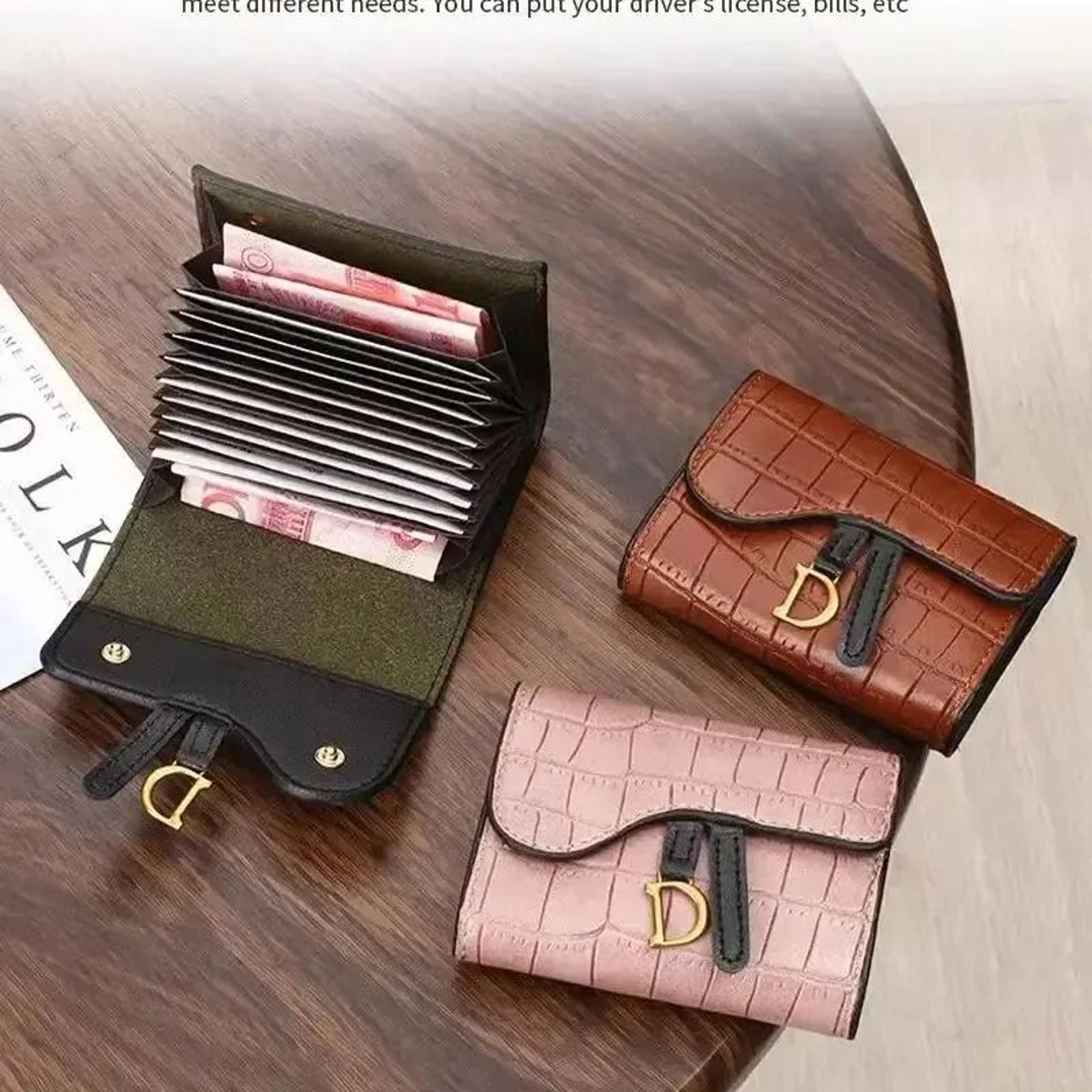Womens Luxury Mini PU Card Holder Wallet And Clutch Bag 3