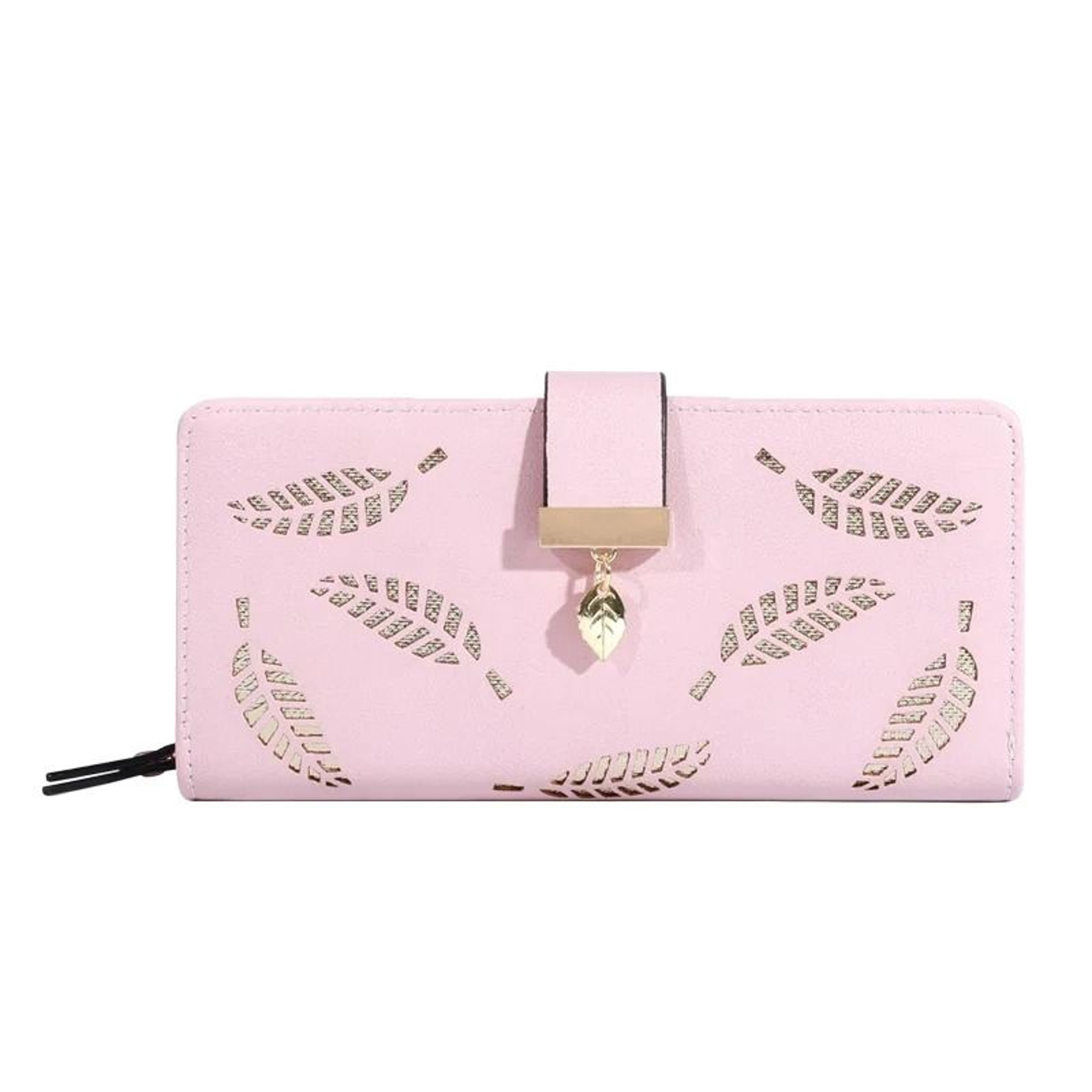 Womens Long PU Leather Wallet With Gold Leaf Detail And Coin Pocket 10