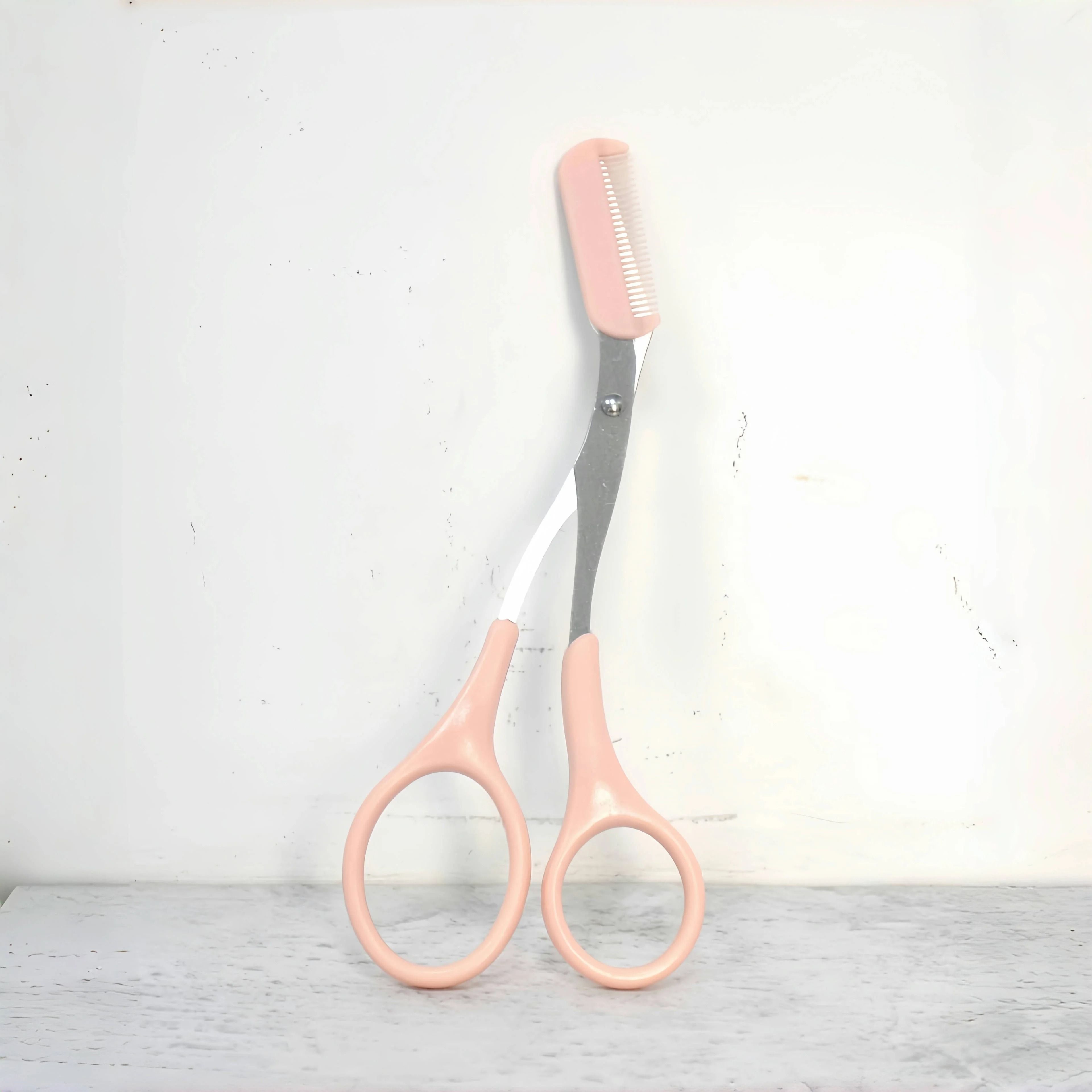 Eyebrow Trimming Scissors With Built In Comb Stainless Steel Precision Grooming Tool 1