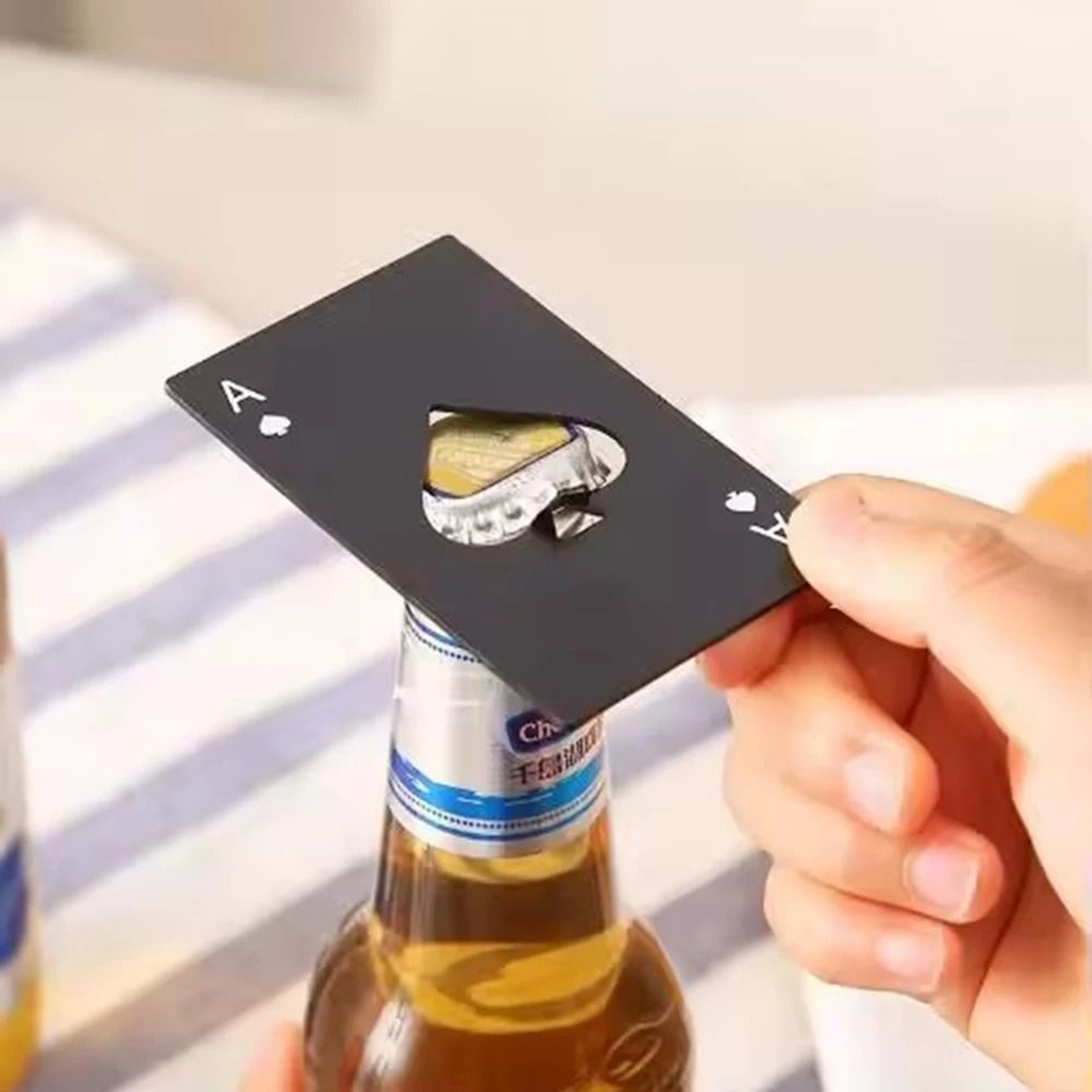 Stainless Steel Spades A Winemaker Bottle Opener Playing Cards Bottle Opener Credit Card Beer Bottl 0