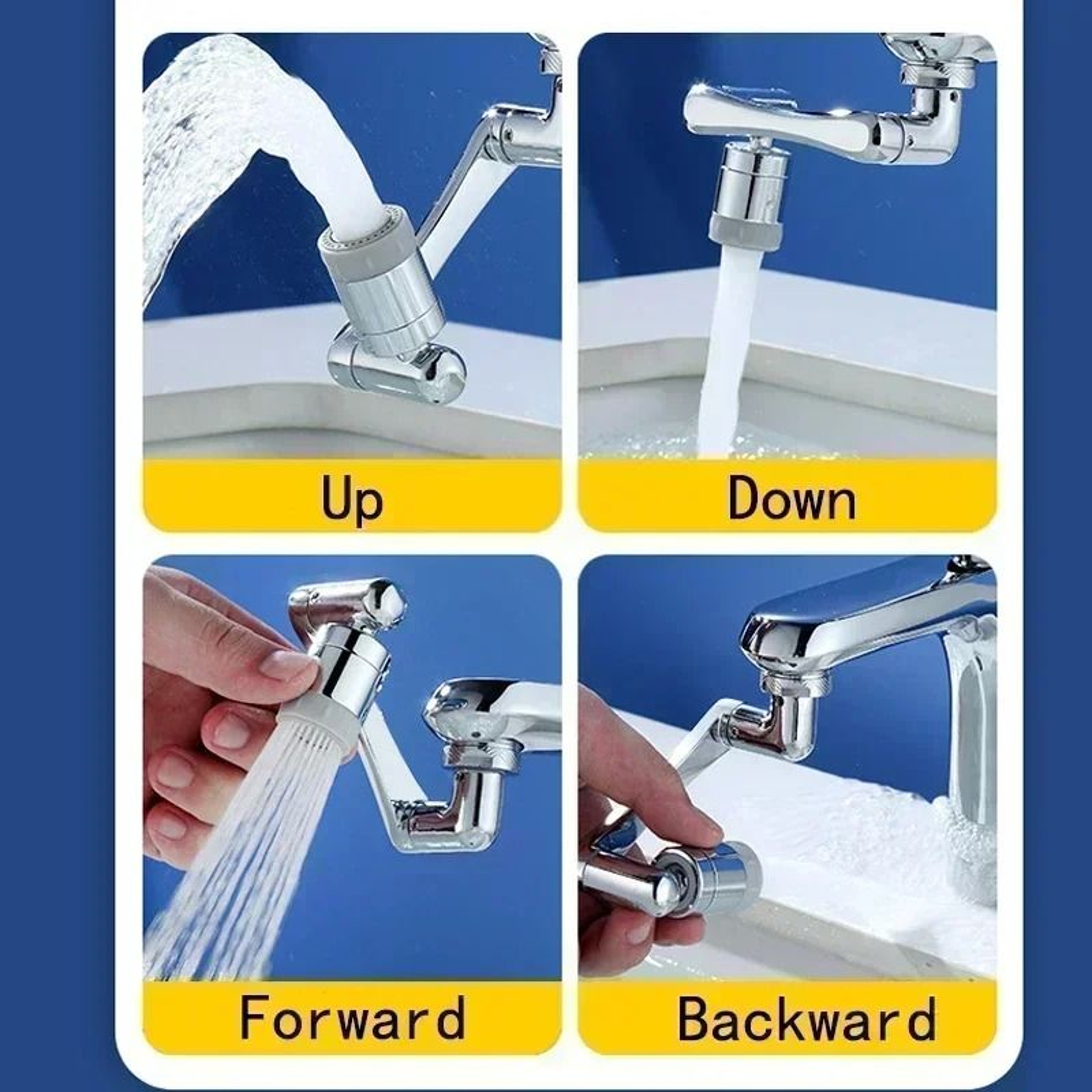 Universal 1080 Degree Rotation Faucet Aerator Mixer Extender Sprayer Head 3