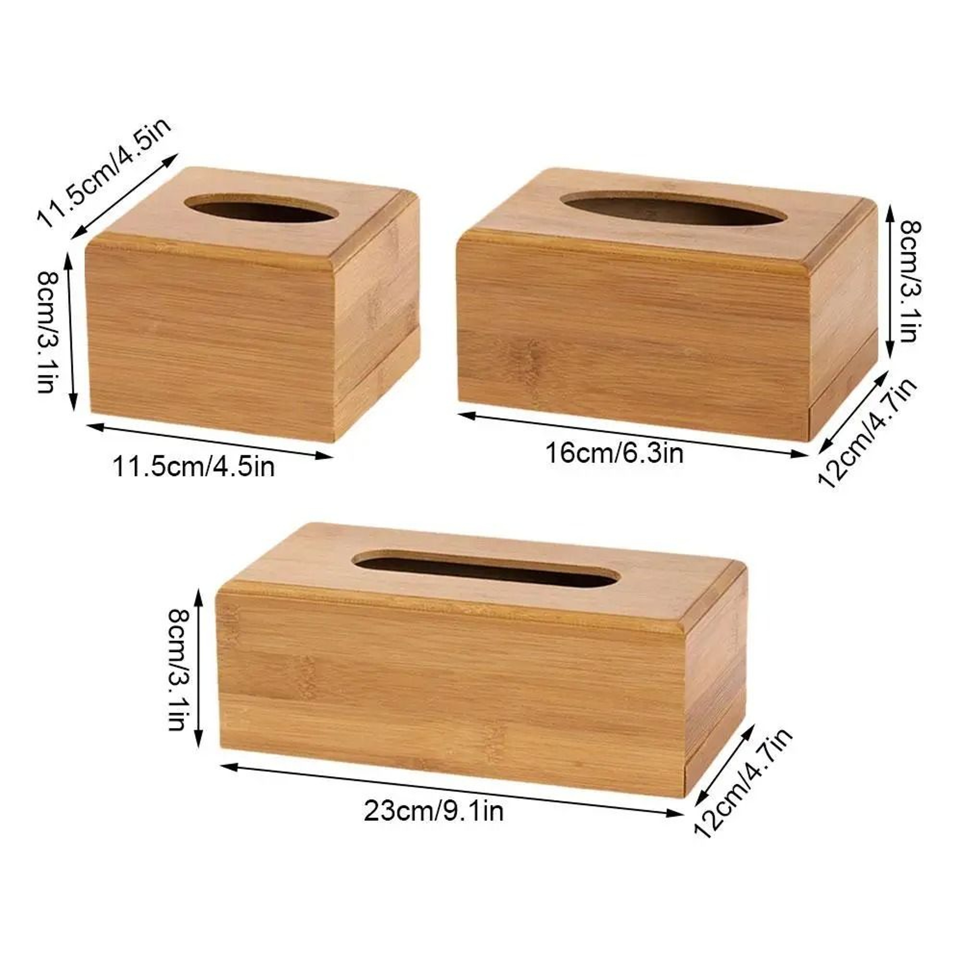 Bamboo Wood Tissue Storage Box For Home And Office 4