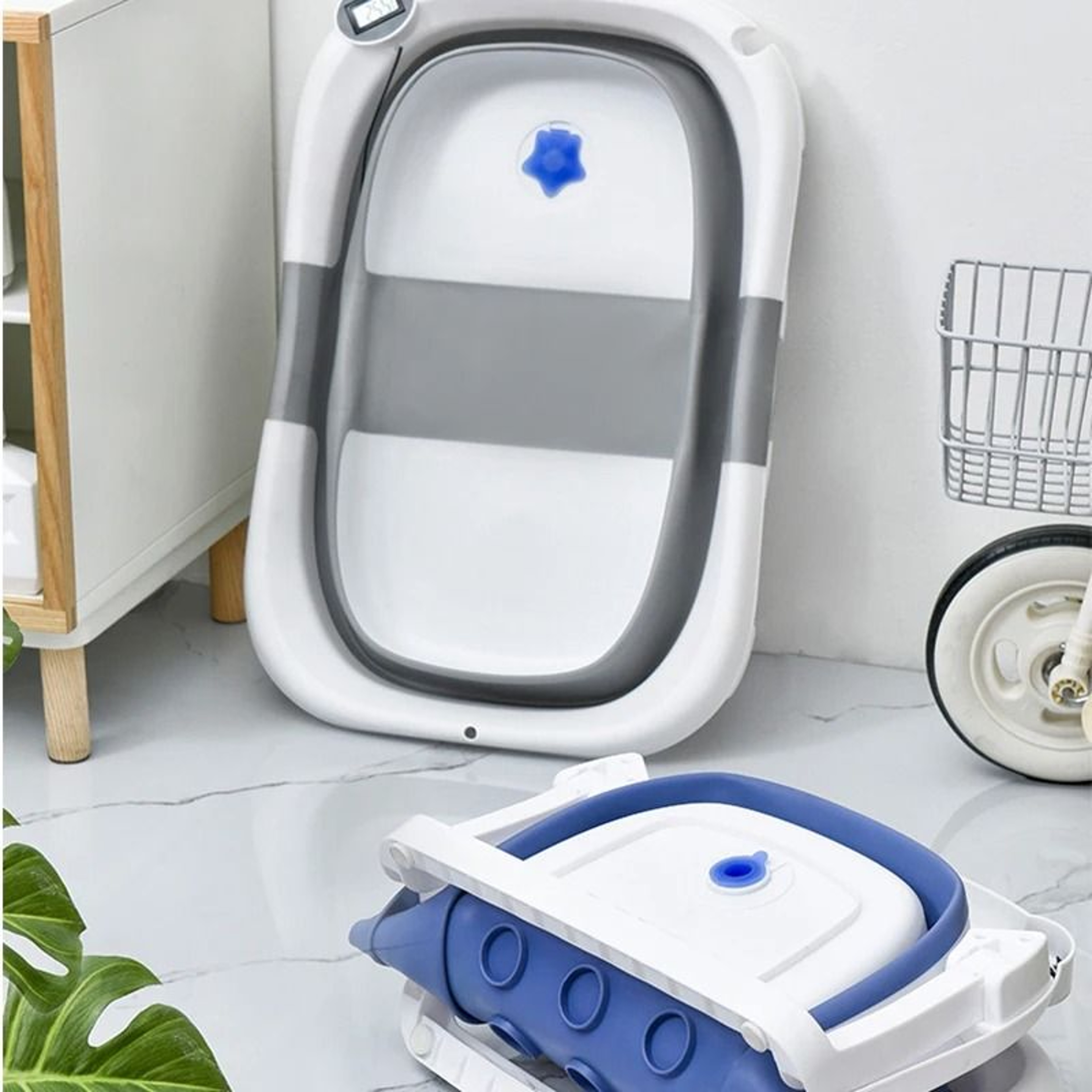 Smart Folding Baby Bath Tub With RealTime Temperature Display And NonSlip Mat 2