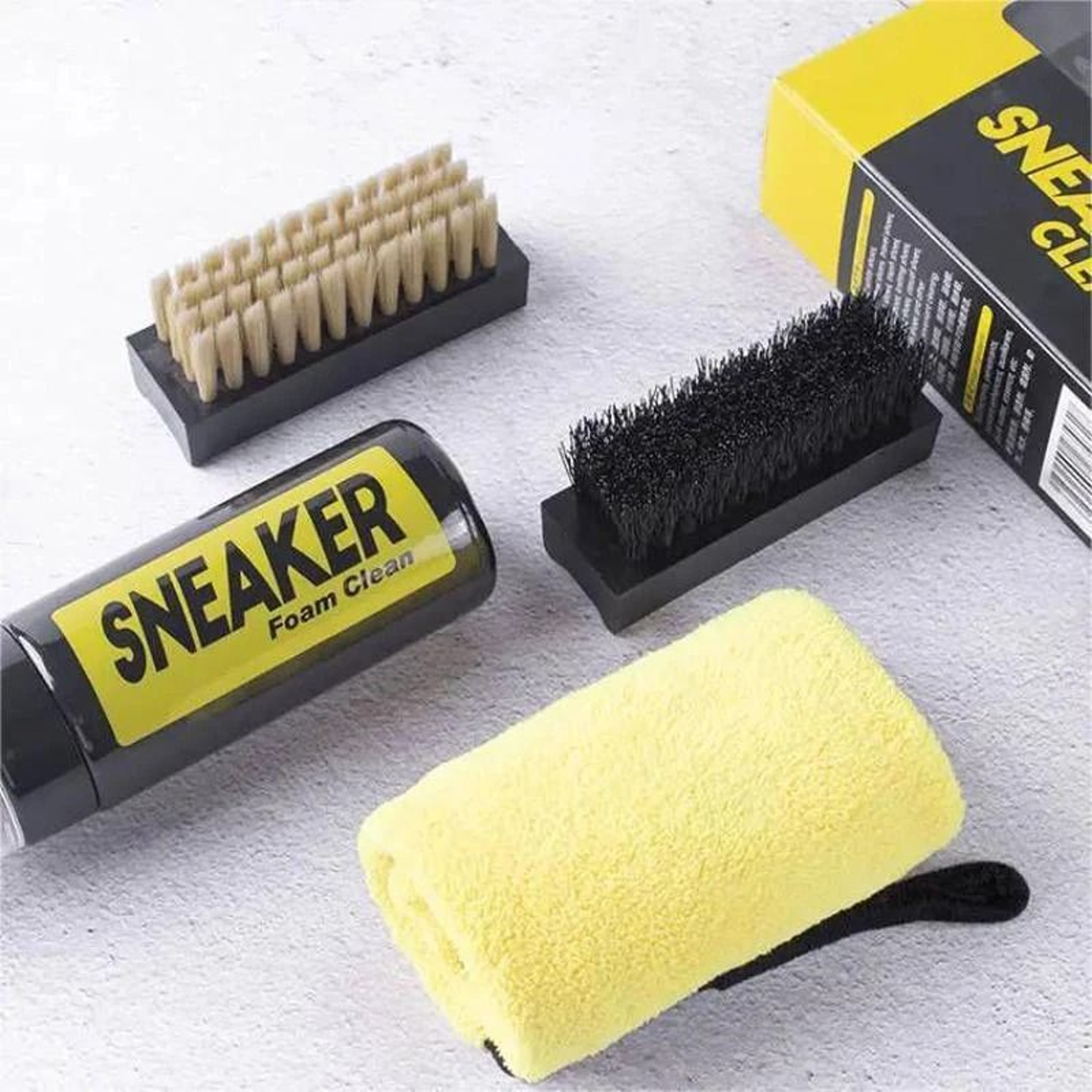 WaterFree Foam Shoe Cleaning Set With Brush And Cloth For White Shoes And Boots 5