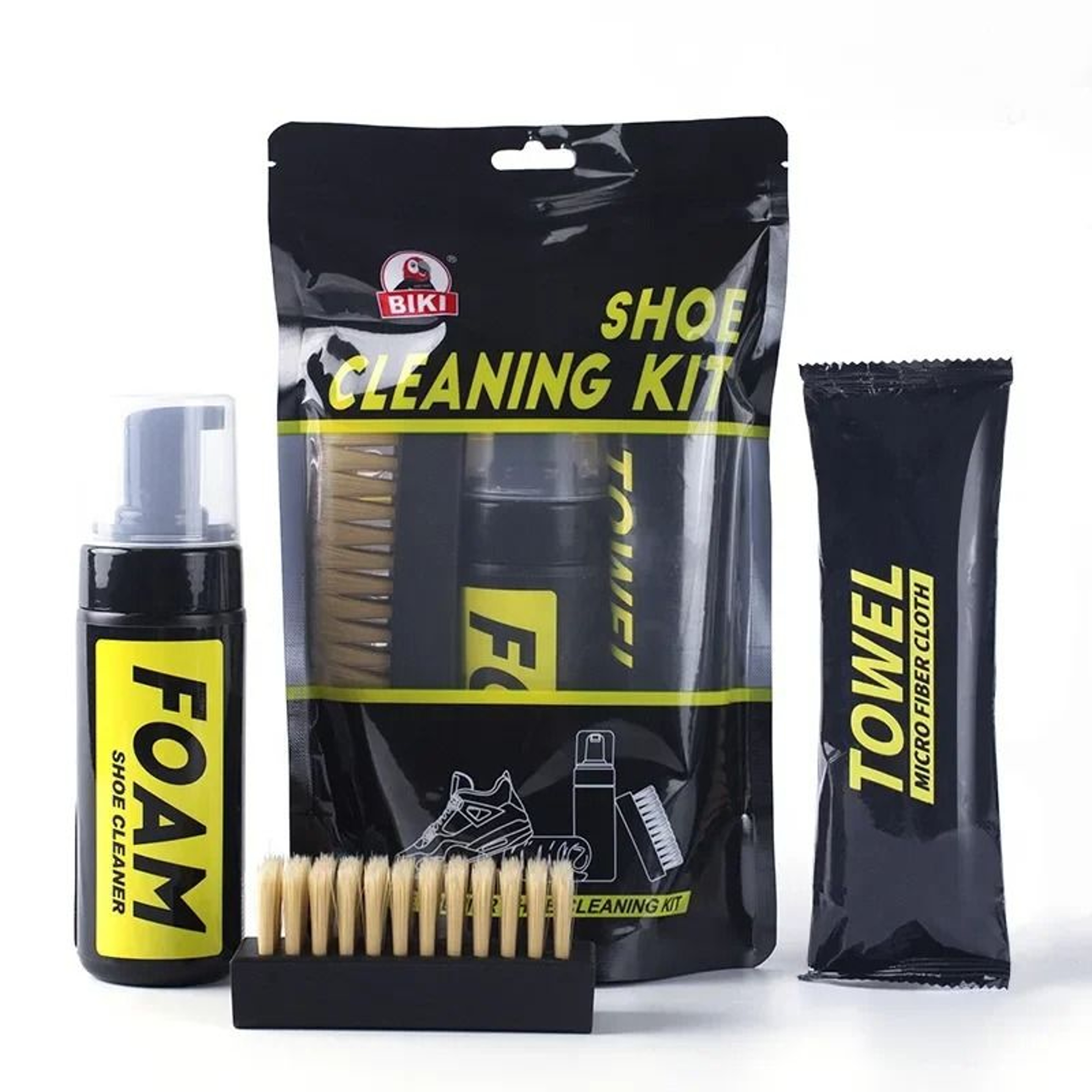 WaterFree Foam Shoe Cleaning Set With Brush And Cloth For White Shoes And Boots 6