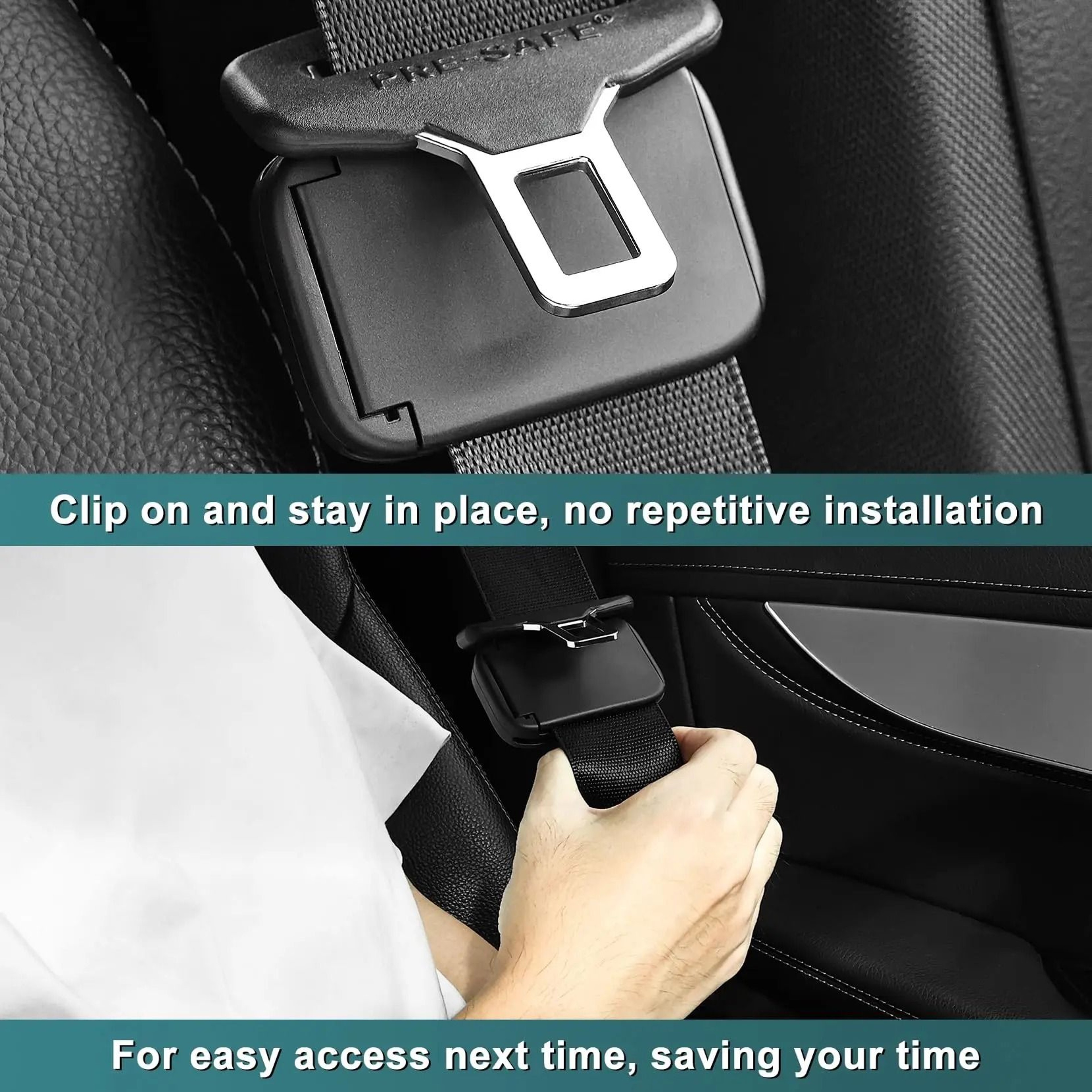 Car Seat Belt Adjustable Stopper Clip Set 2 Pieces 2