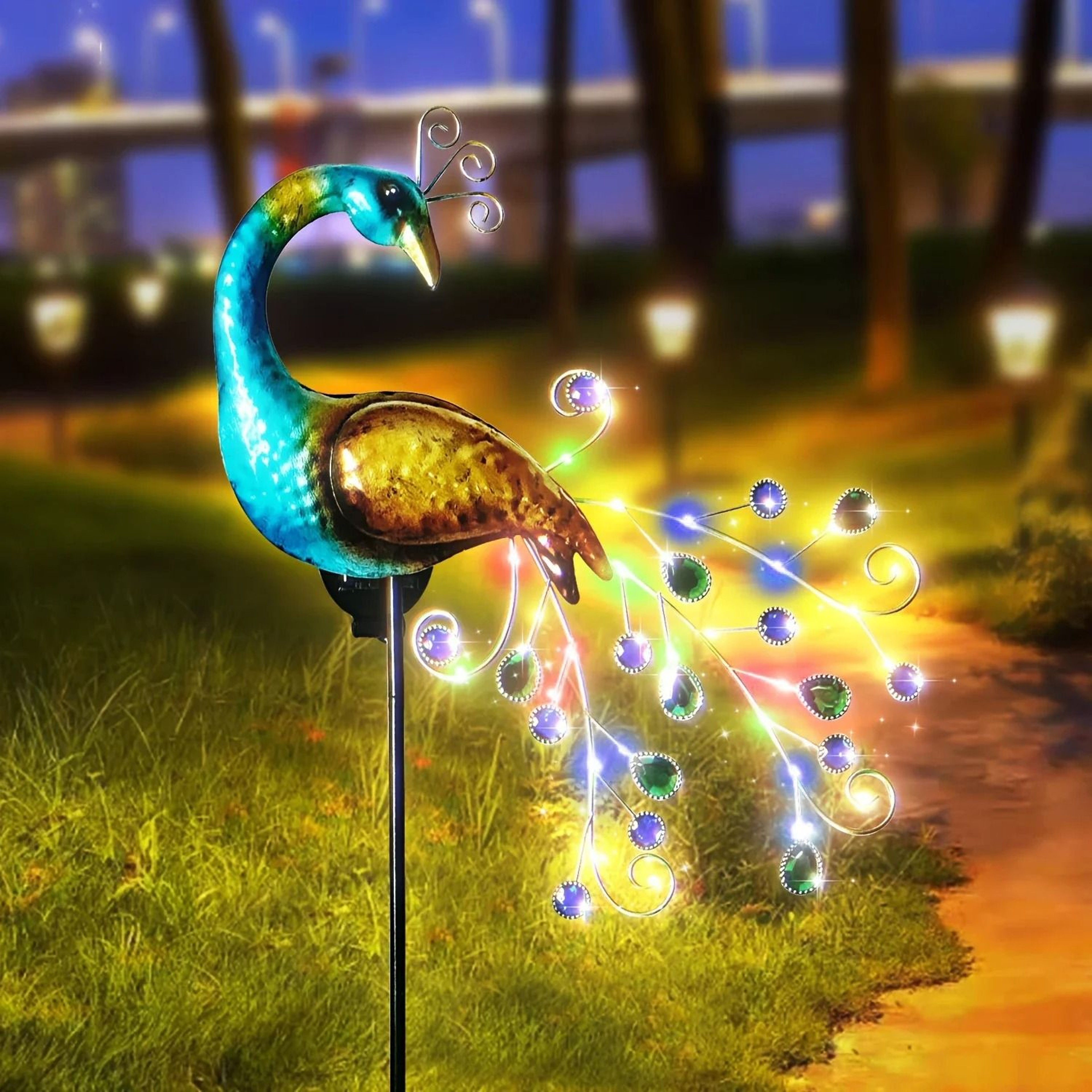 Solar Peacock Garden Light Decorative Outdoor Lamp For Yard And Lawn 5