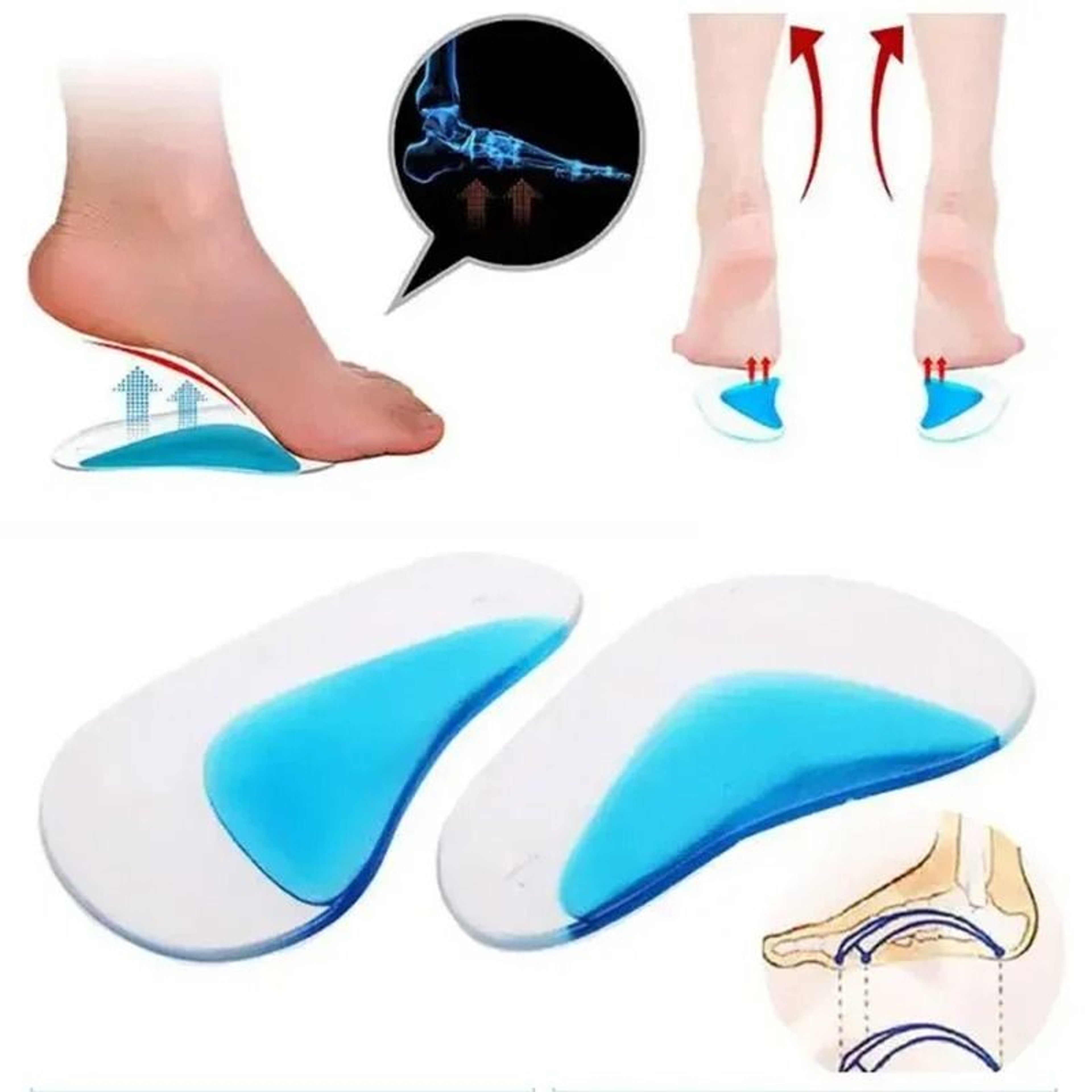 Orthotic Arch Support Insole Silicone Gel Cushion For Flat Feet And Daily Comfort 2