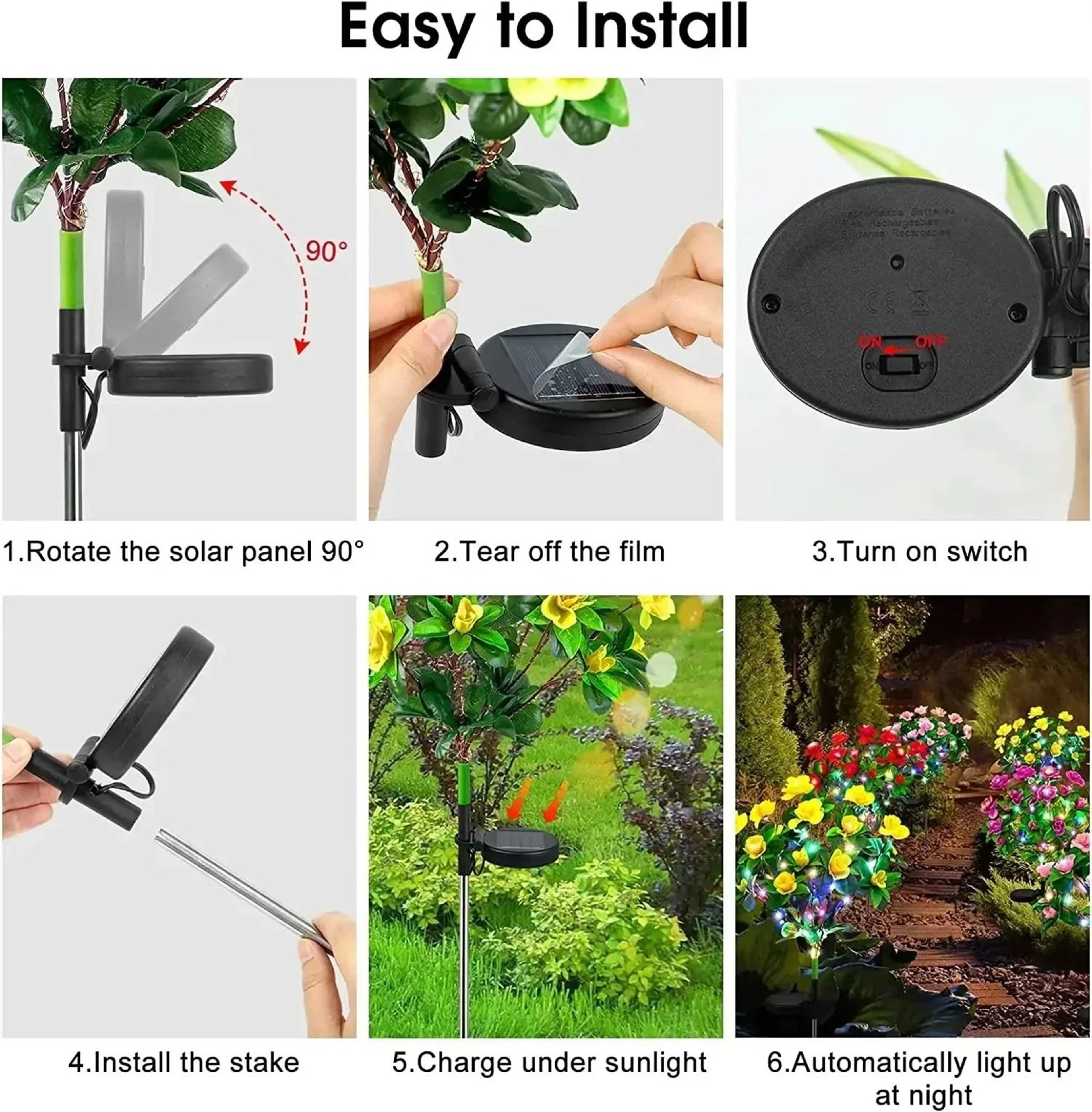Solar Flower Garden Lamp For Outdoor Yard Lighting 4