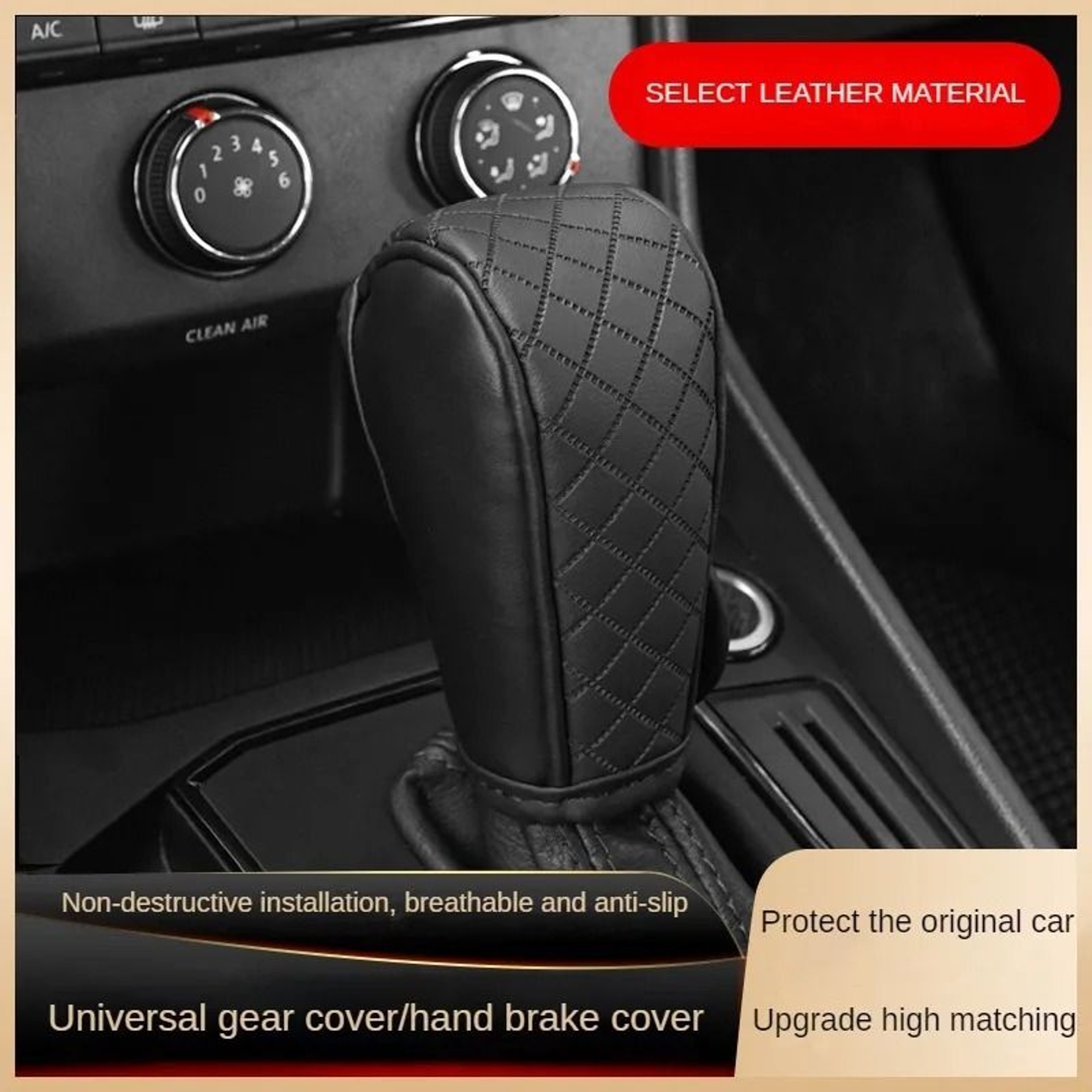 Car Shift Handle Cover PU Leather Universal Fit 1