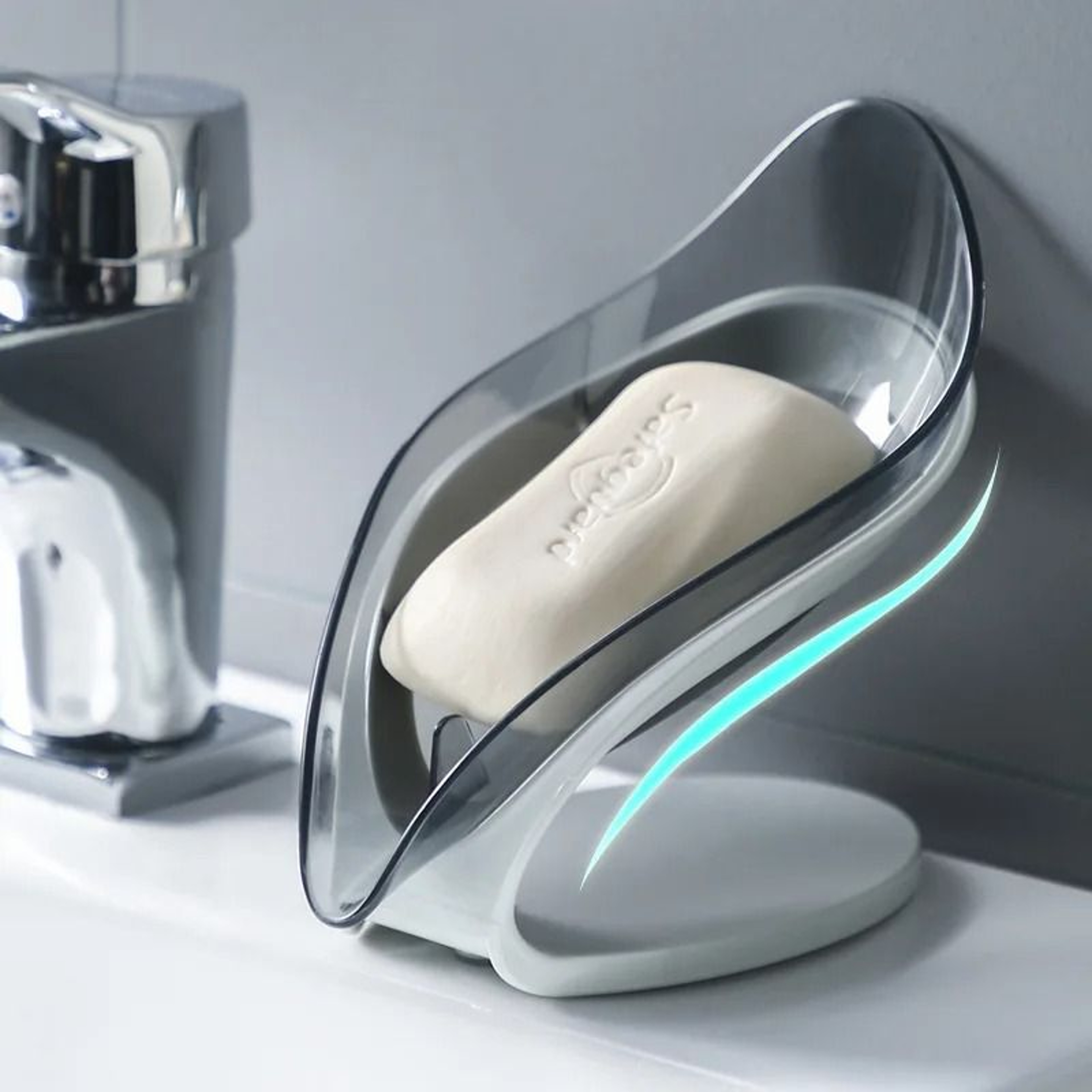 Leaf Shape Suction Cup Soap Dish For Bathroom And Laundry 0