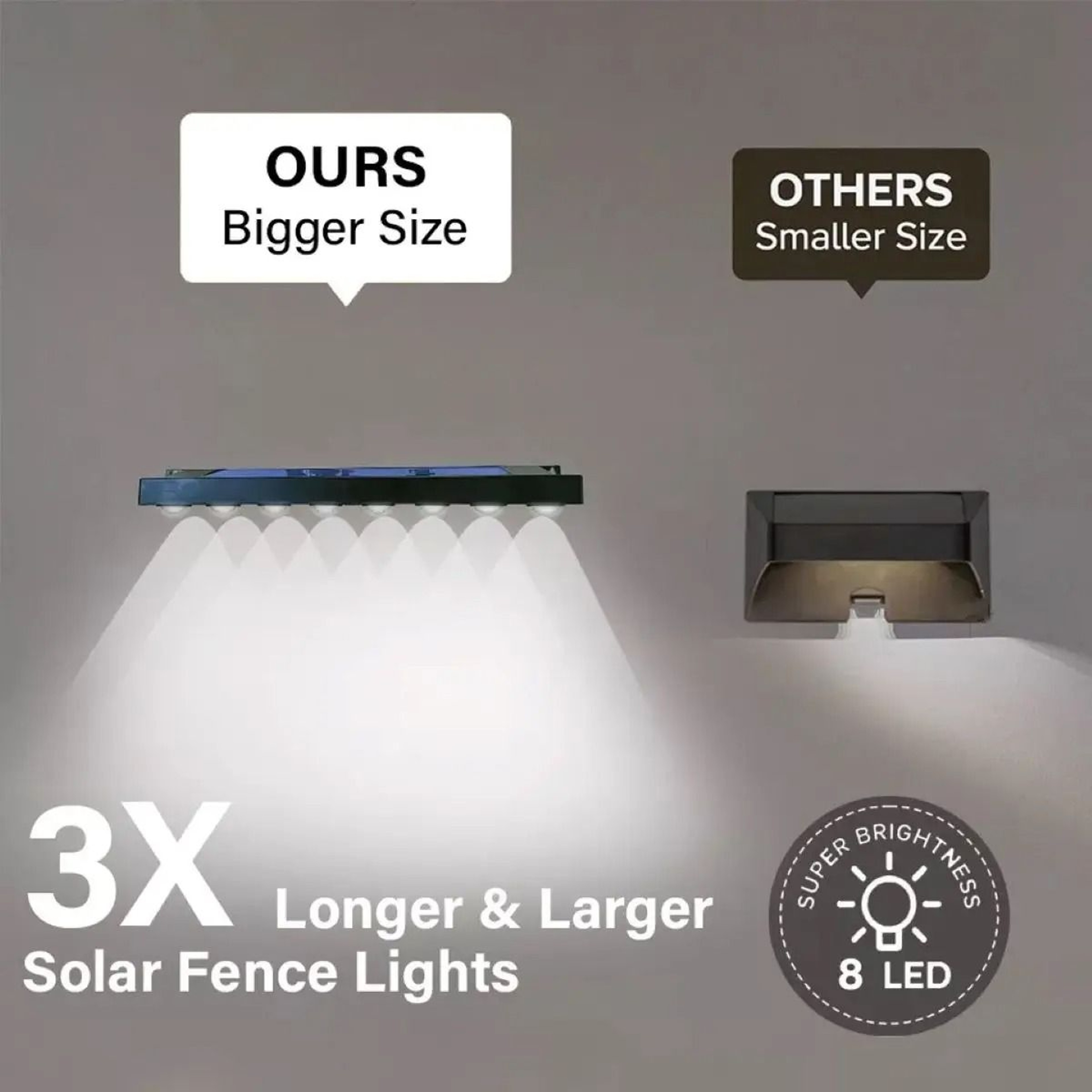Solar Fence Light For Outdoor Garden And Pathway 4