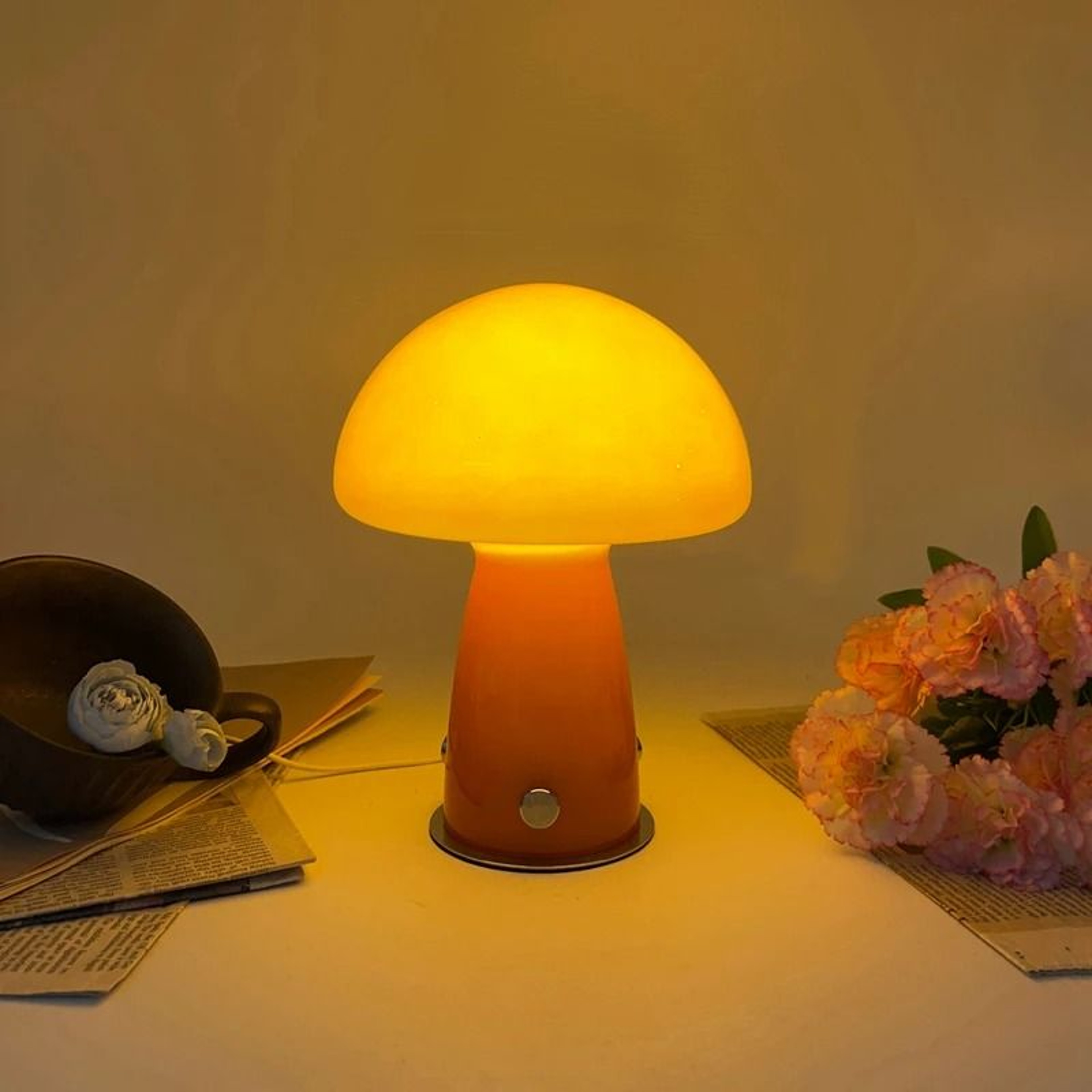 Glass Mushroom Lamp Nordic Bauhaus Vintage Style 2