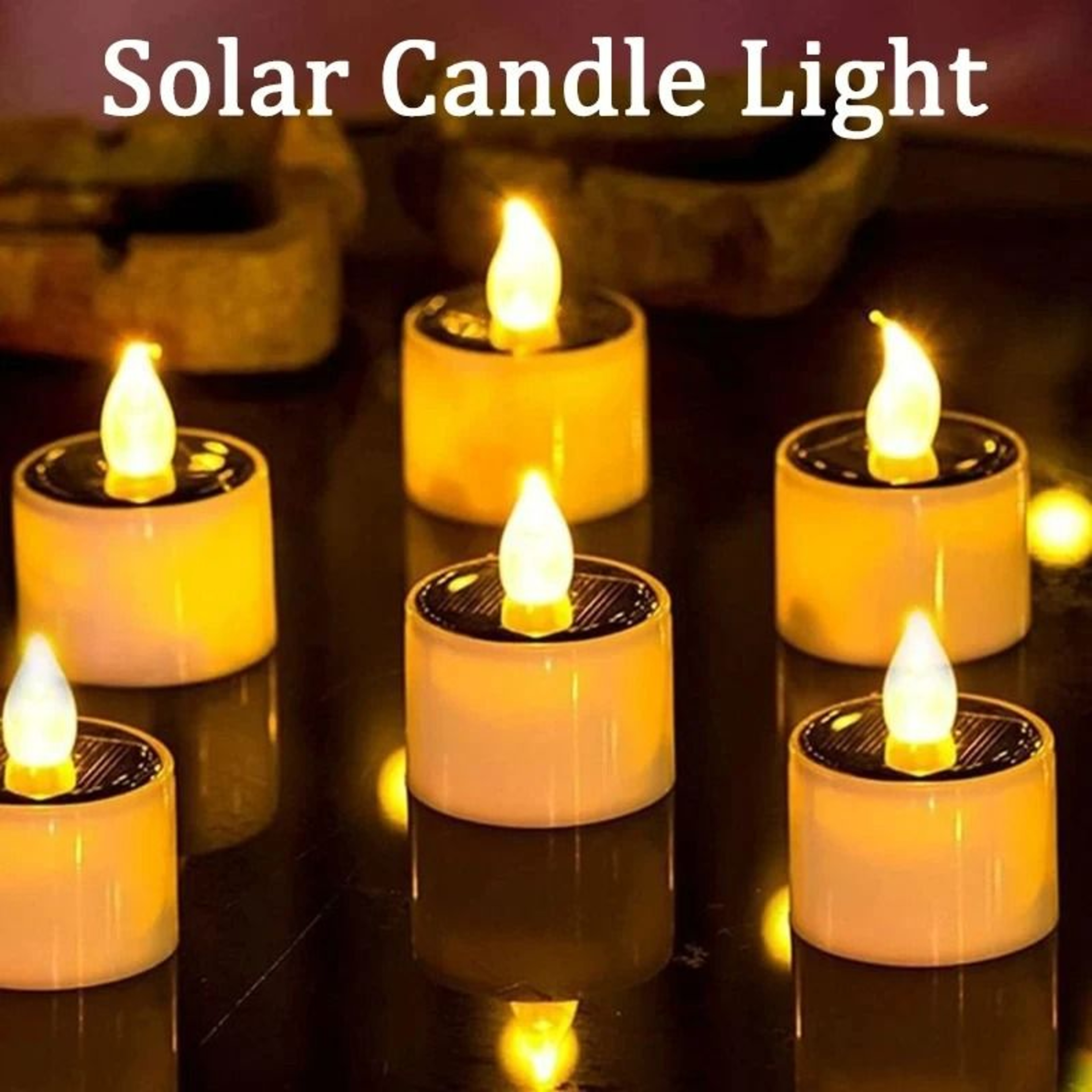 Solar Tea Light LED Candles Waterproof Outdoor Set 0