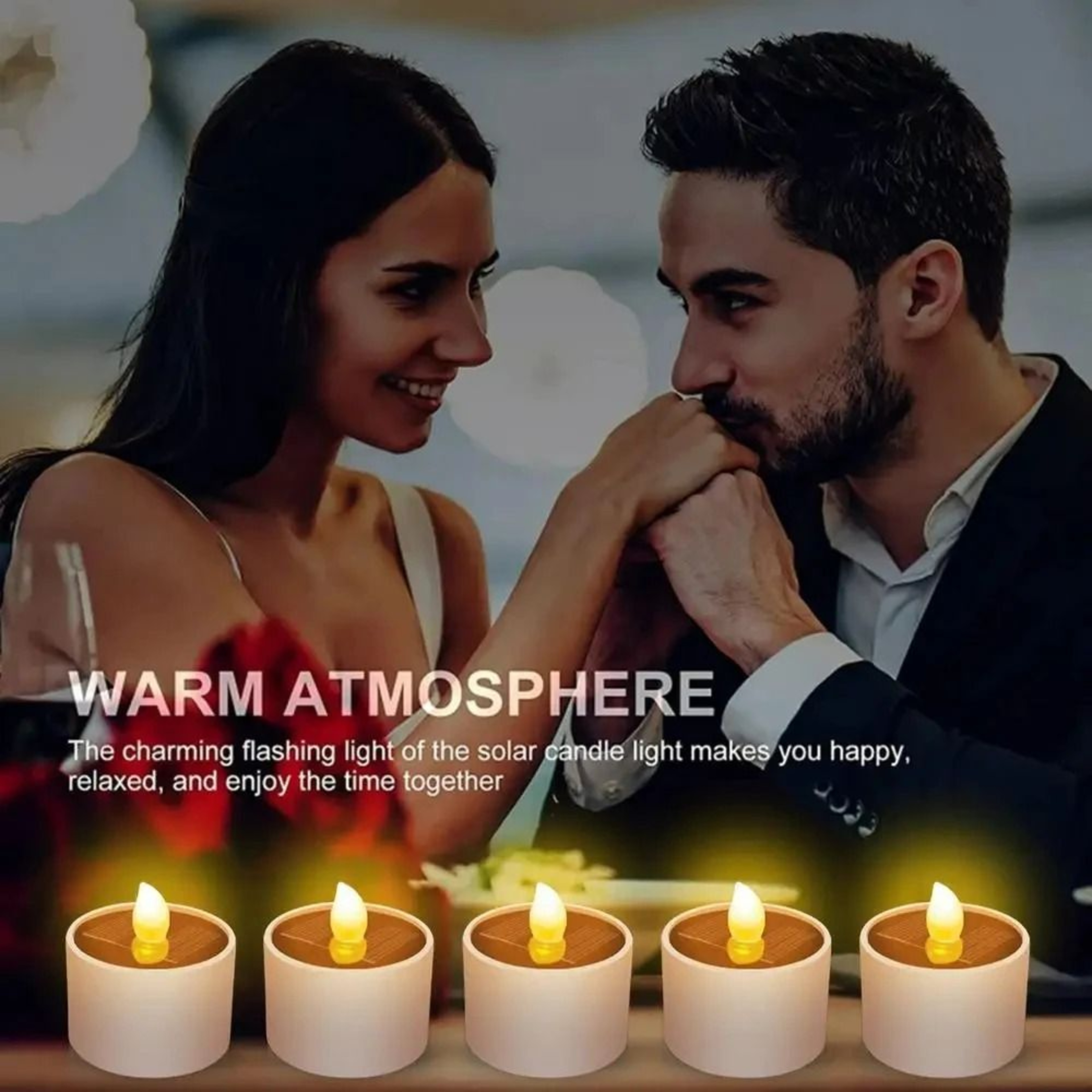 Solar Tea Light LED Candles Waterproof Outdoor Set 2