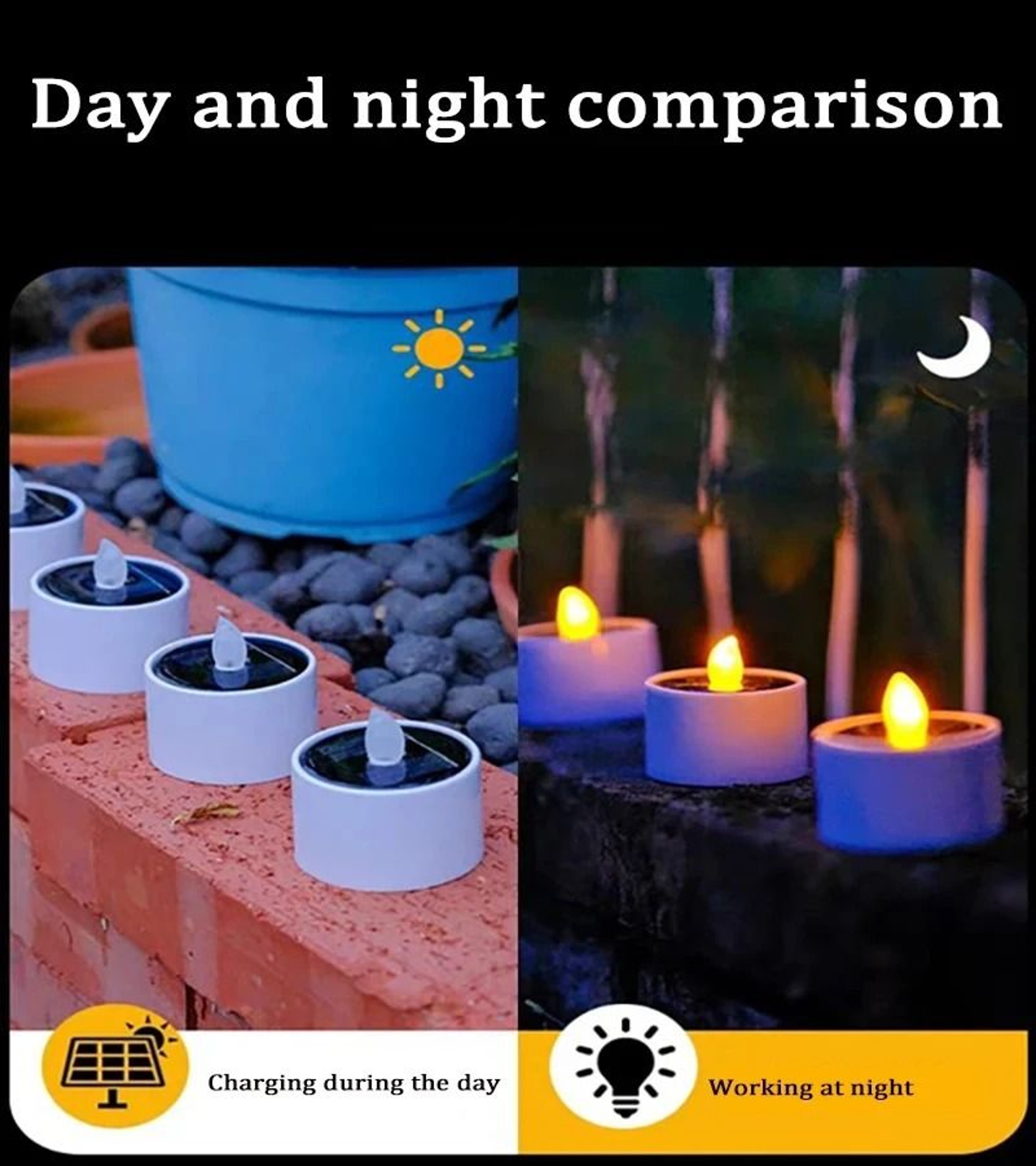 Solar Tea Light LED Candles Waterproof Outdoor Set 3