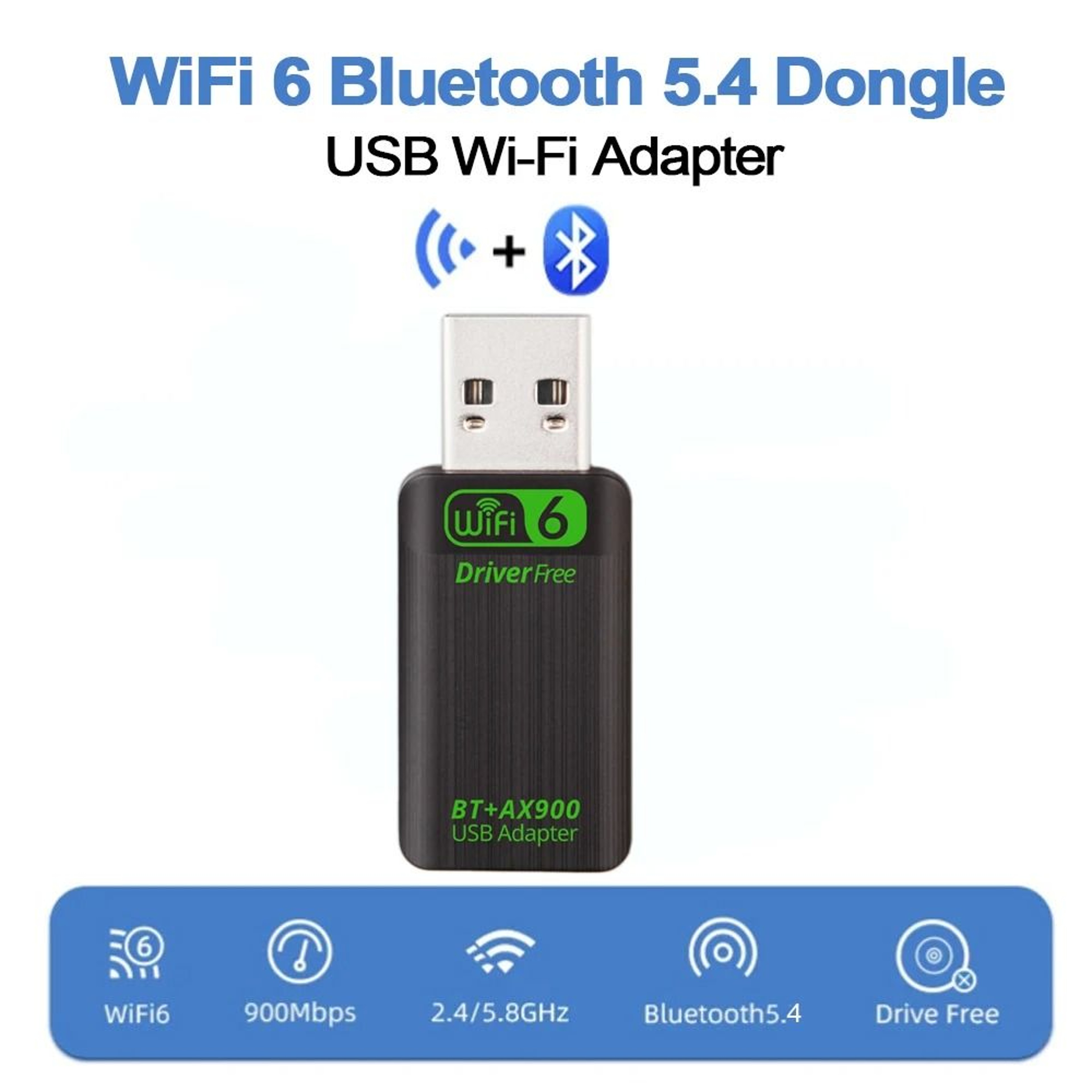 High Speed Dual Band Wireless Adapter With Bluetooth Connectivity 2