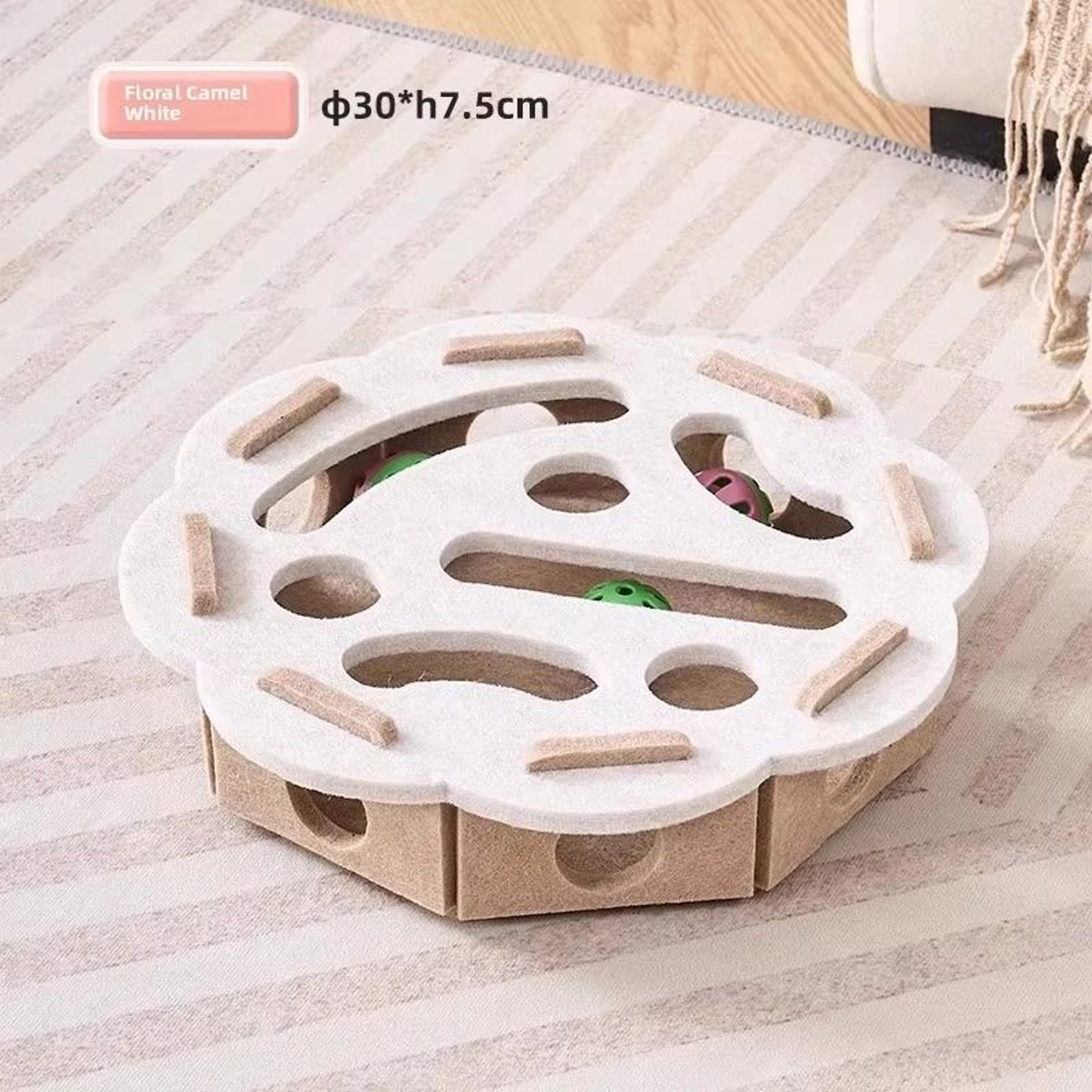 Felt Puzzle Box Cat Toy With Rolling Ball 8