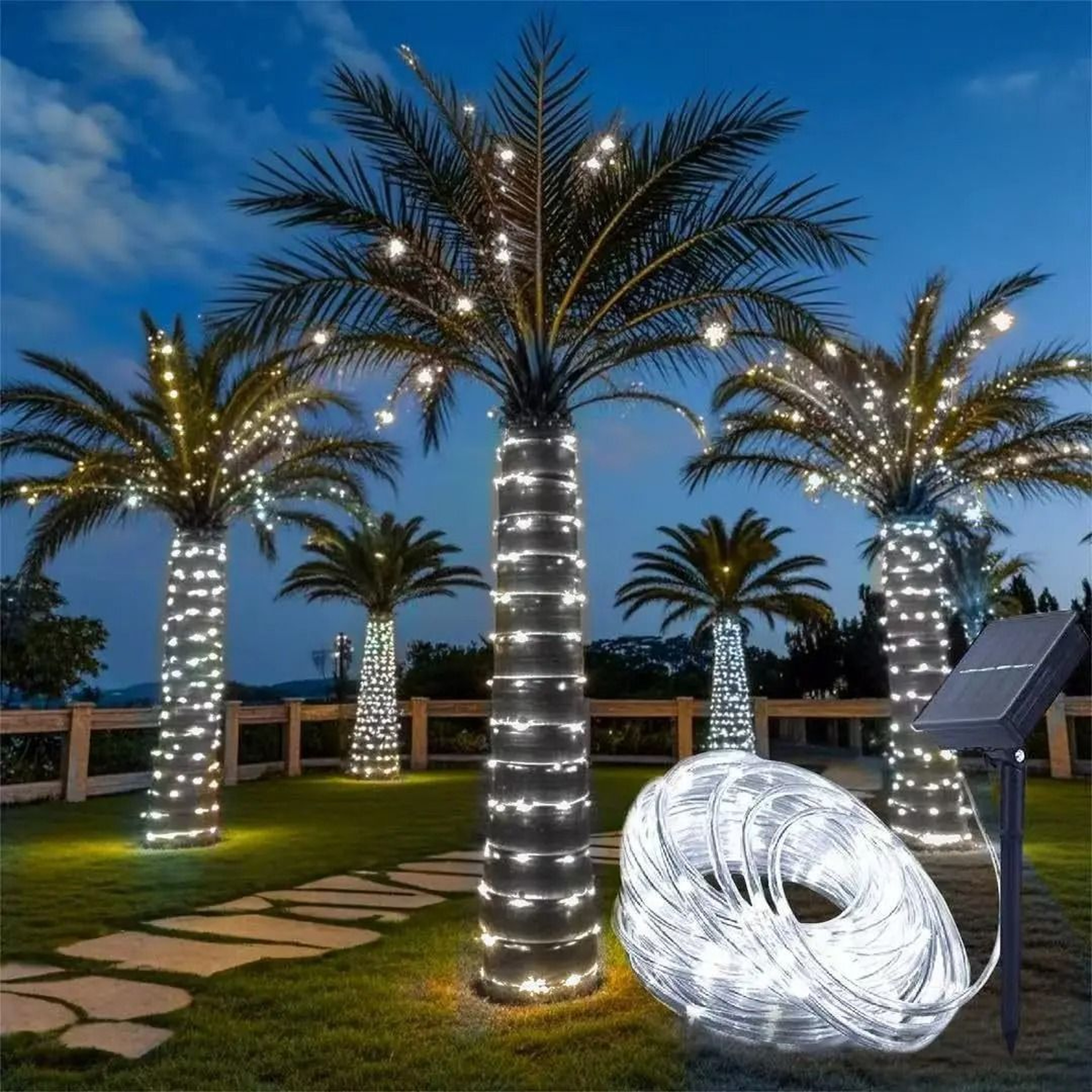 Solar String Lights Outdoor Waterproof LED Rope Lamp 7