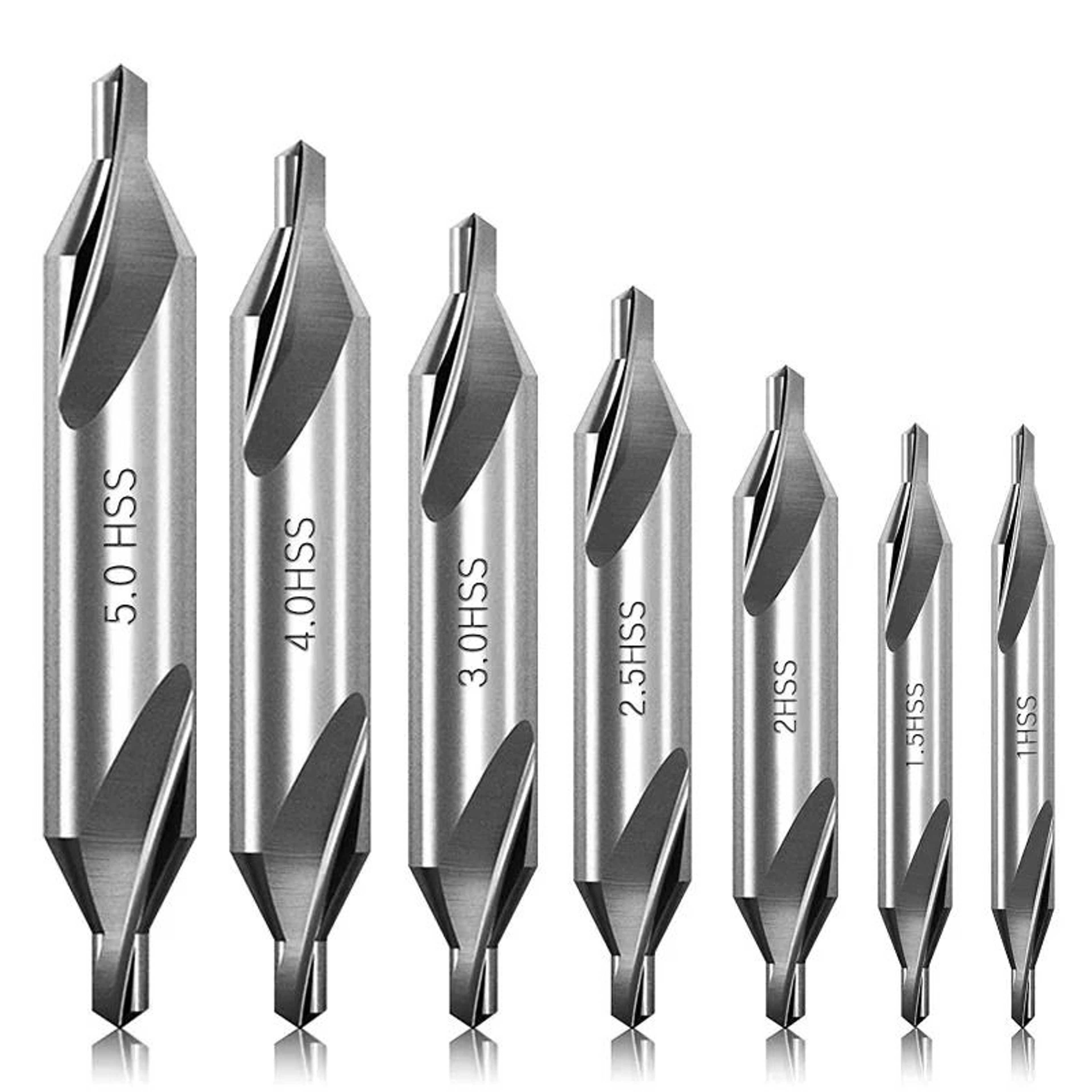 7Piece High Speed Steel Center Drill Bit Set For Metalworking And Lathe Use 0