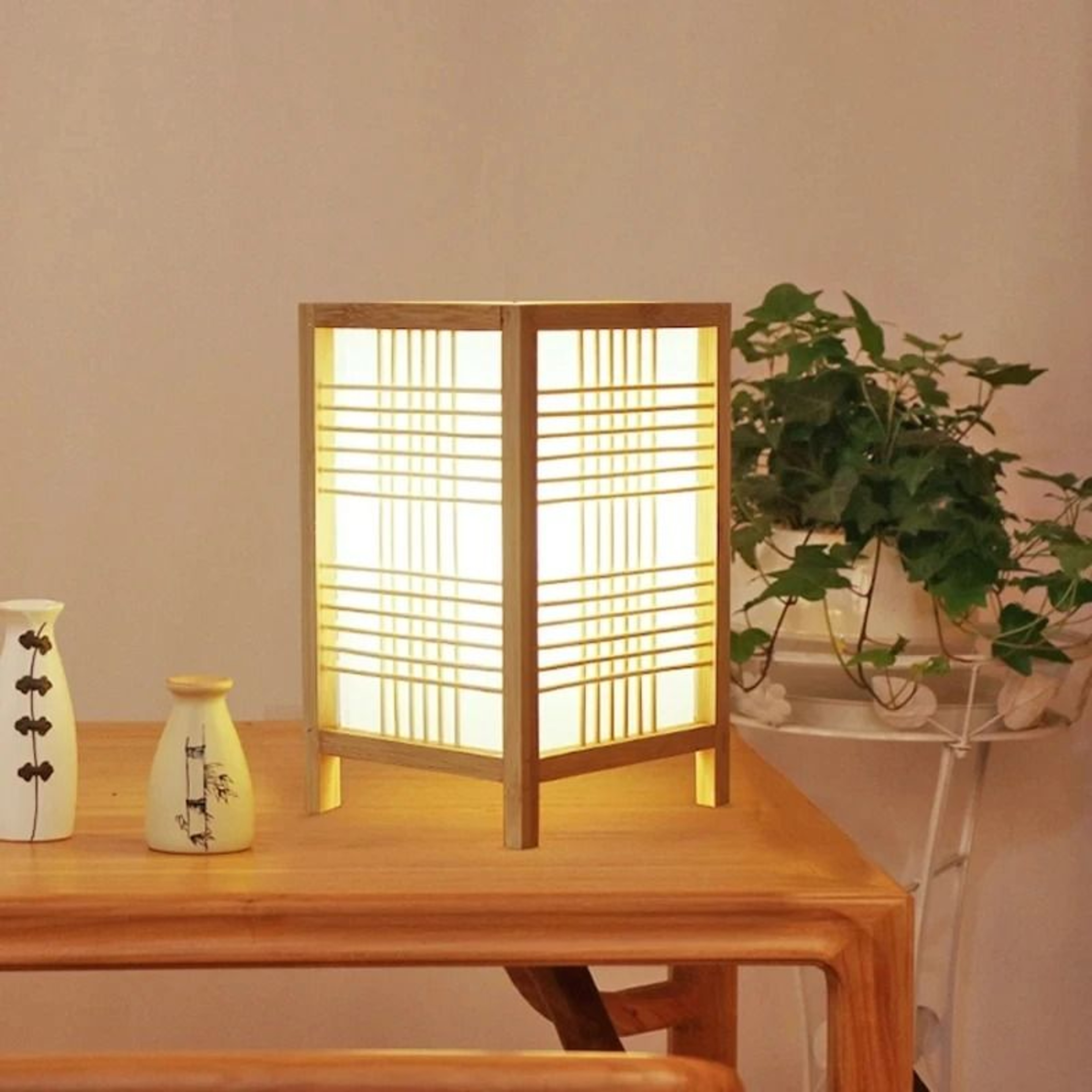 Hand Woven Bamboo Desk And Bedside Lamp For Minimalist Home Decor 4