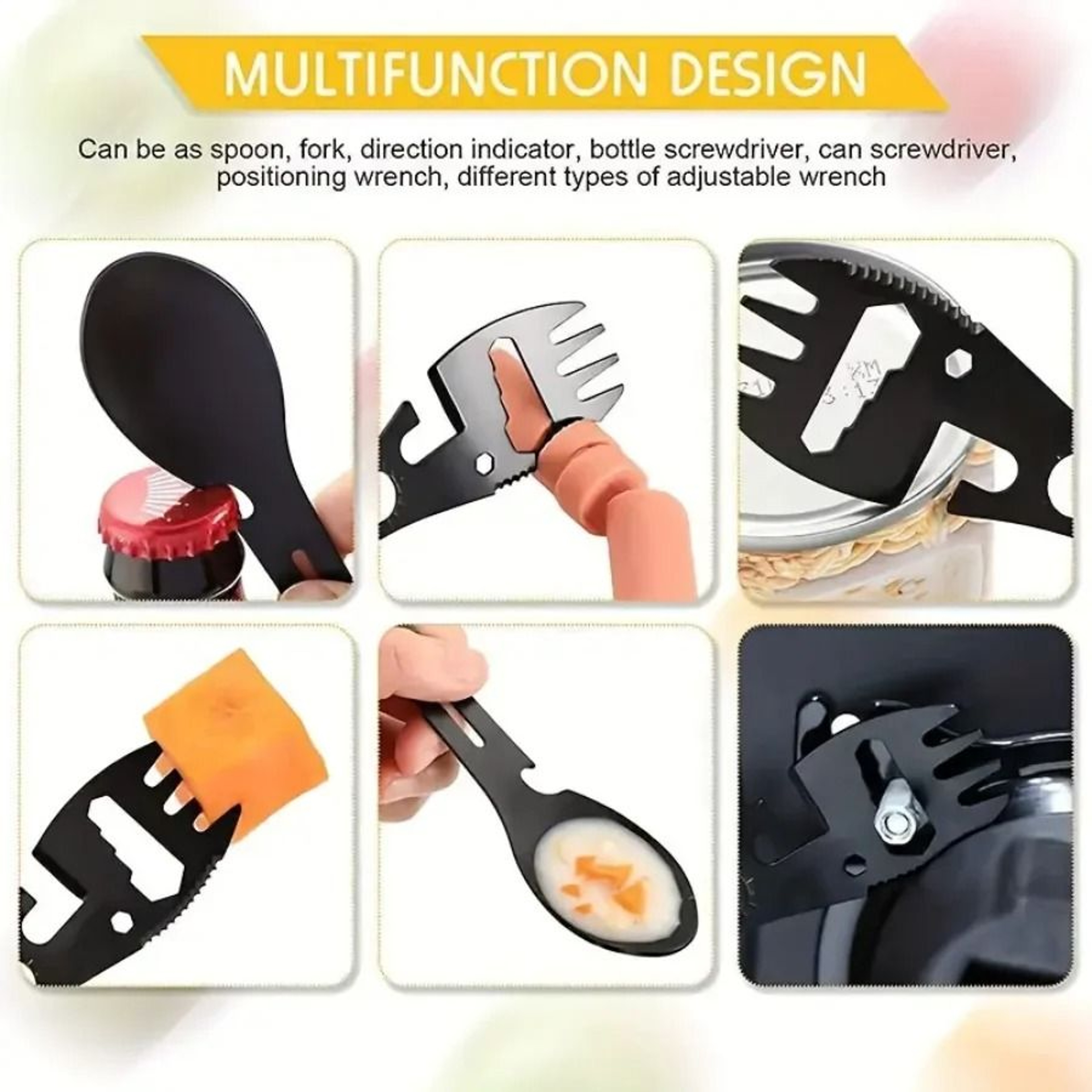 Lightweight Outdoor Fork Spoon Bottle Opener Tool For Camping And Survival 4