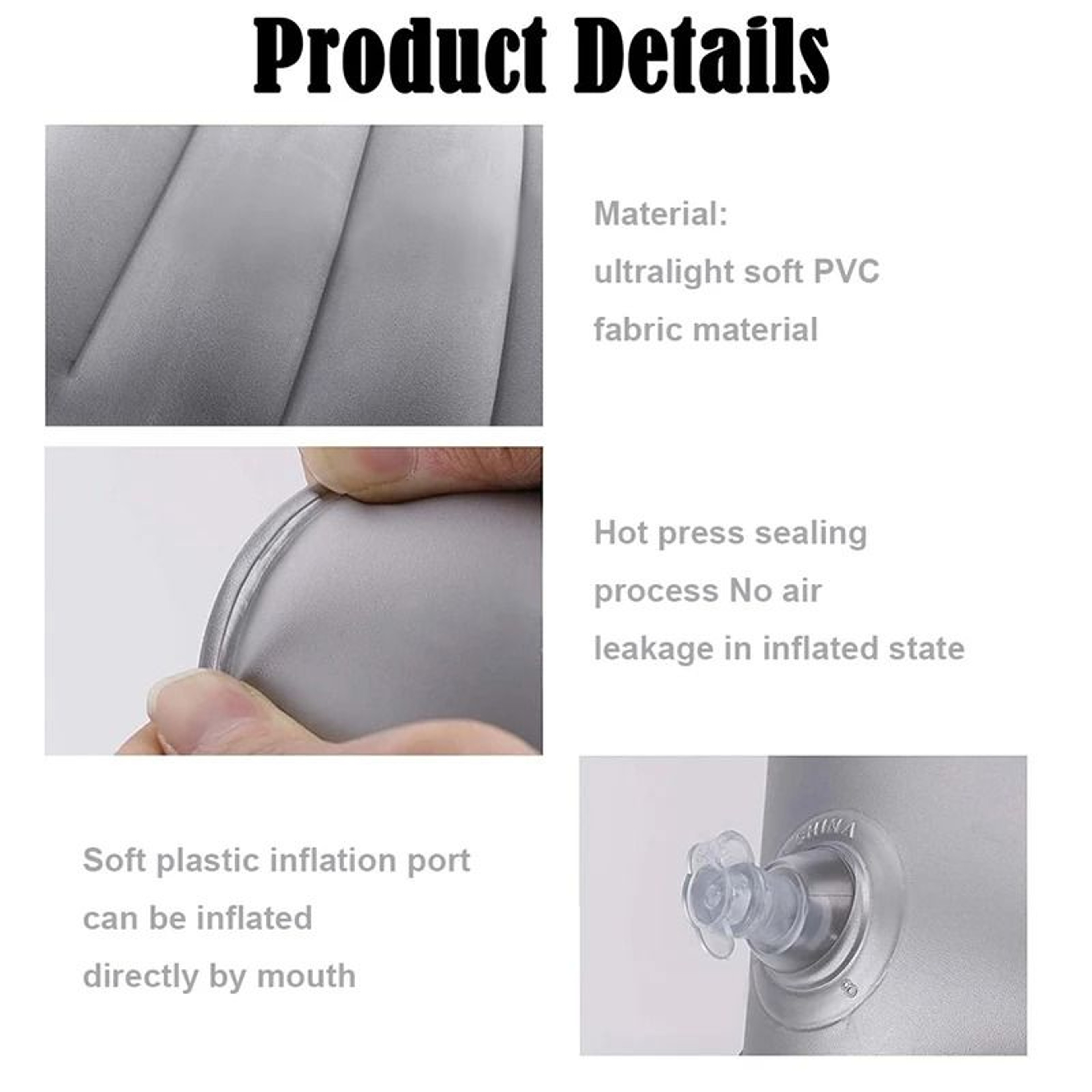 Inflatable Travel Neck Pillow With Detachable Cover For Camping Business Trips 4