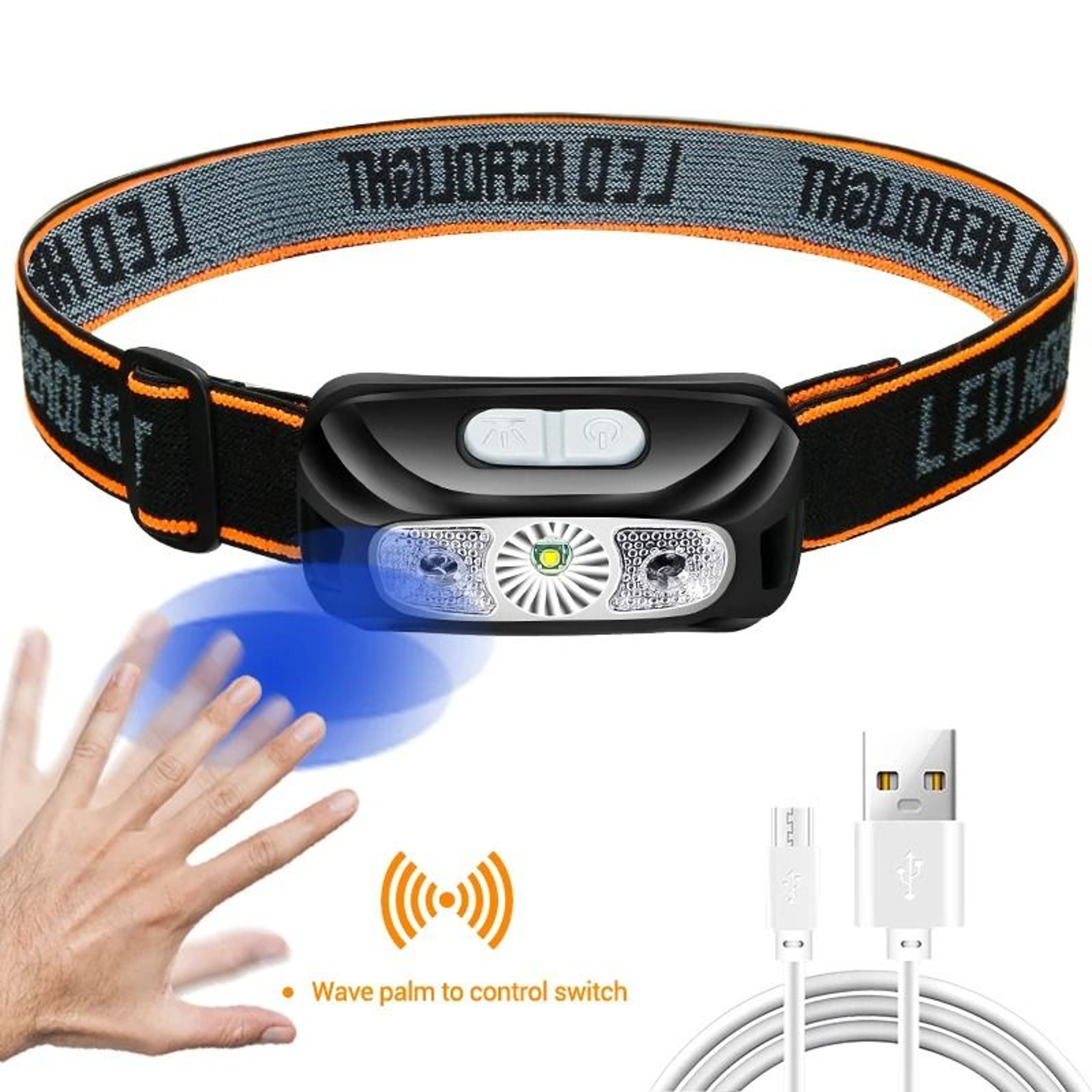 Mini Rechargeable Sensor Headlamp USB COB LED For Fishing Camping And Outdoor Use 7