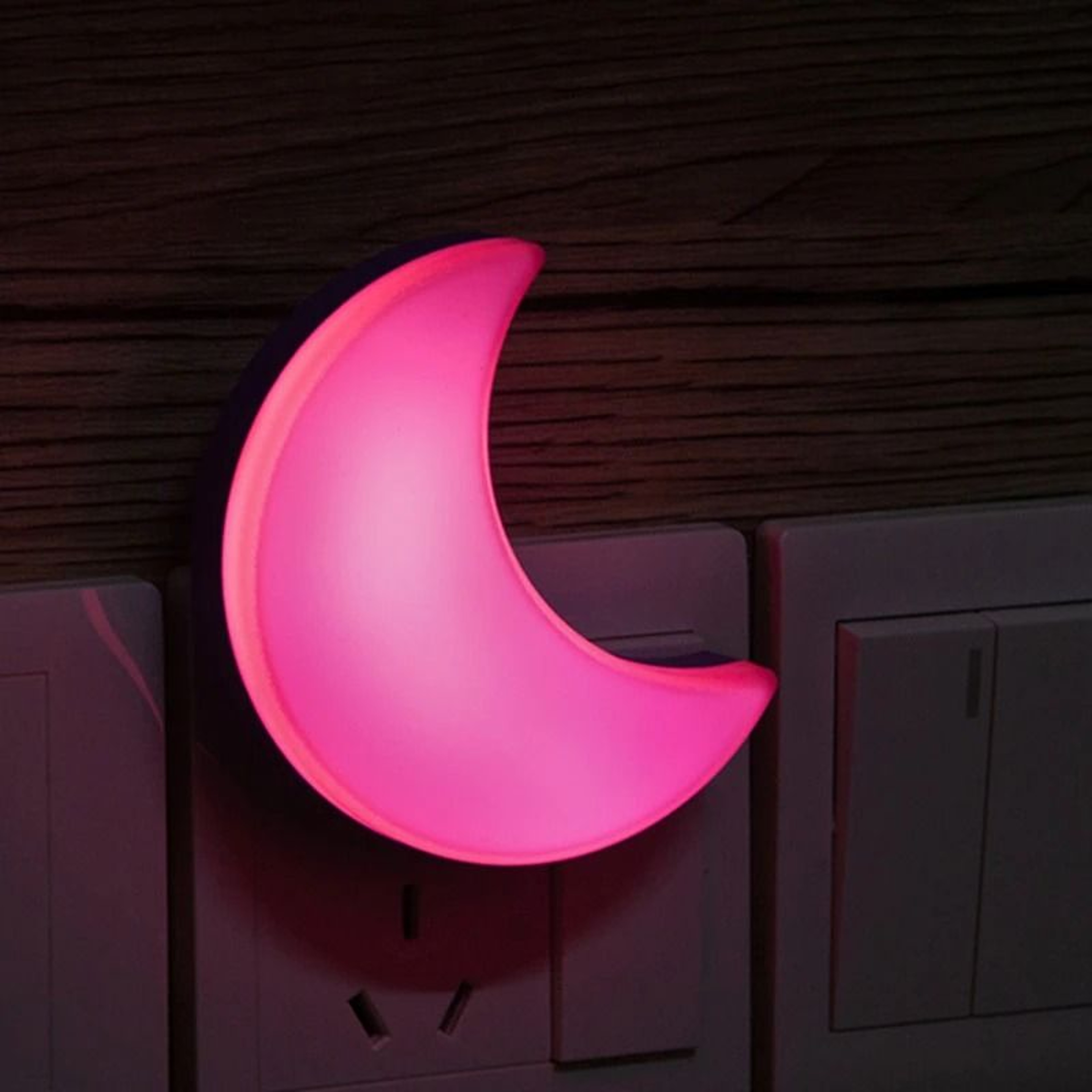 LED Moon Night Light Wall Lamp Plug In For Children Room Bedroom Living Room Decor 4