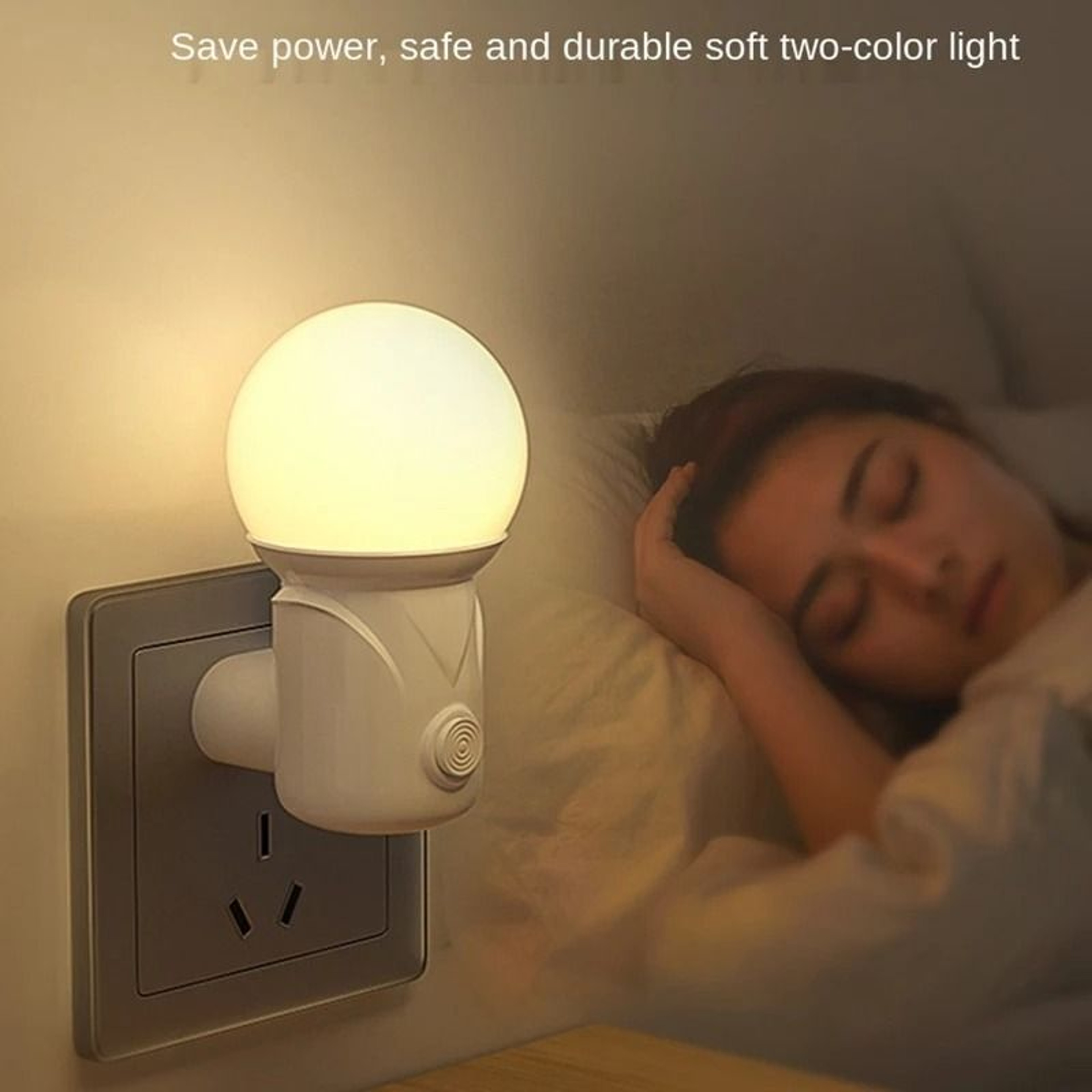 Portable Plug In LED Night Light Two Color Sleep Light For Bedroom And Corridor 1