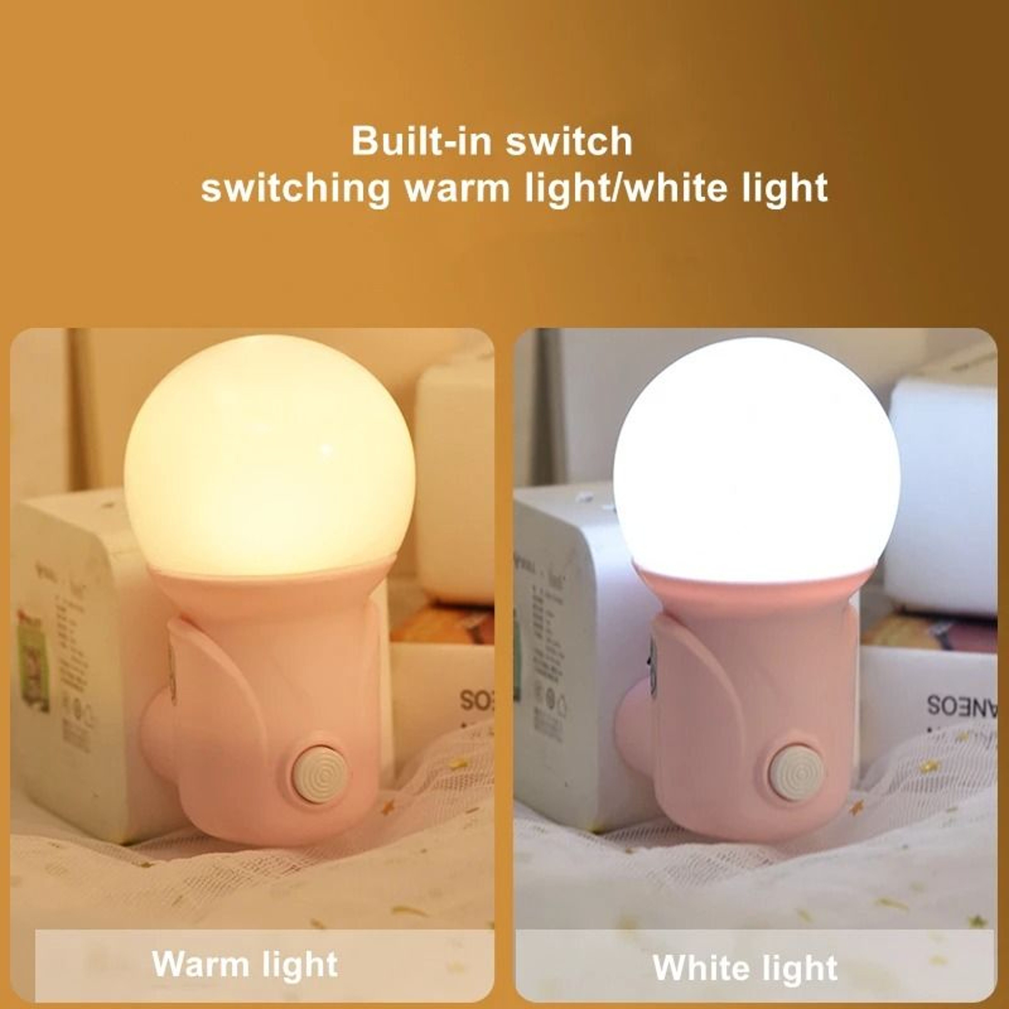 Portable Plug In LED Night Light Two Color Sleep Light For Bedroom And Corridor 3