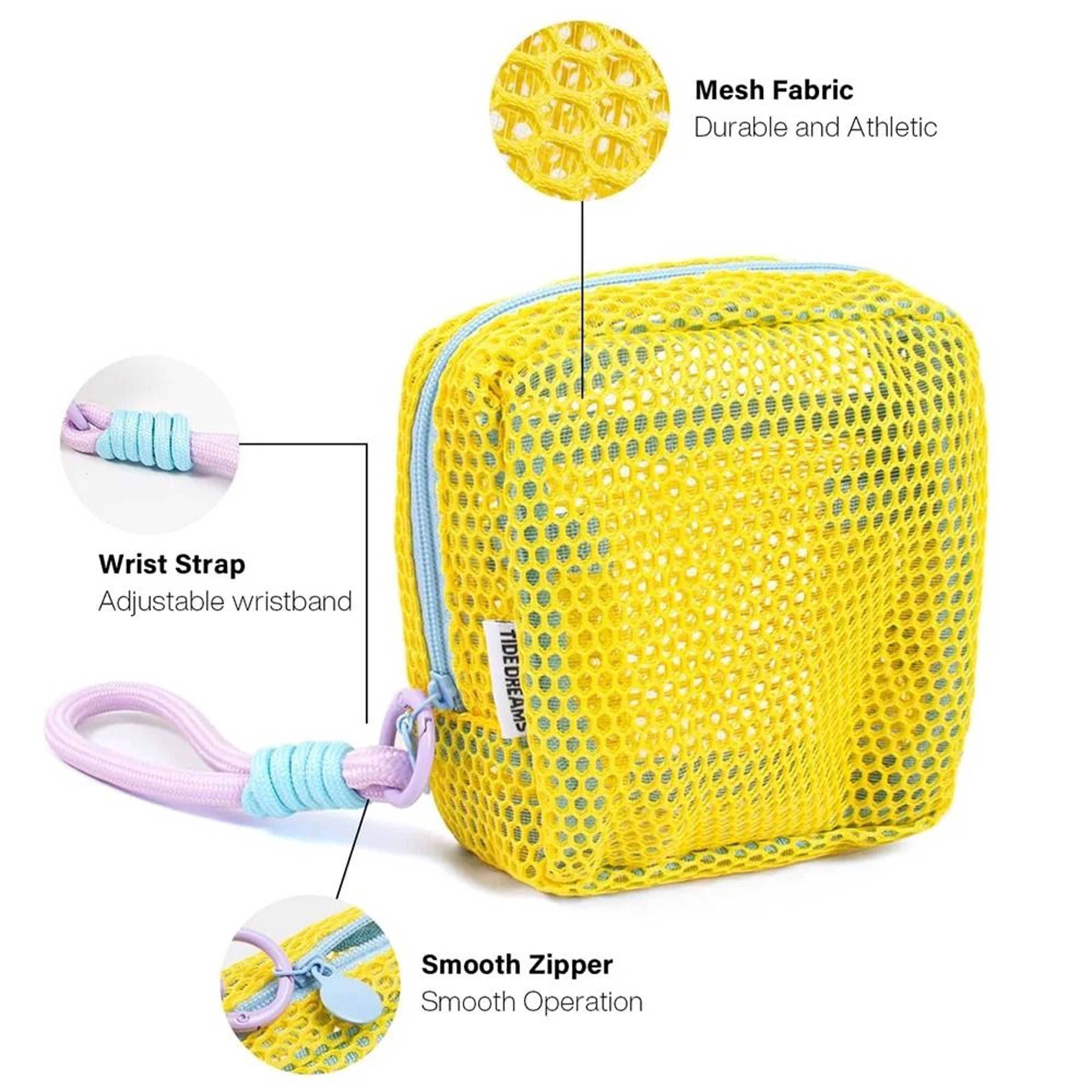 Square Mesh Cosmetic Bag With Zipper MultiPurpose Storage 3