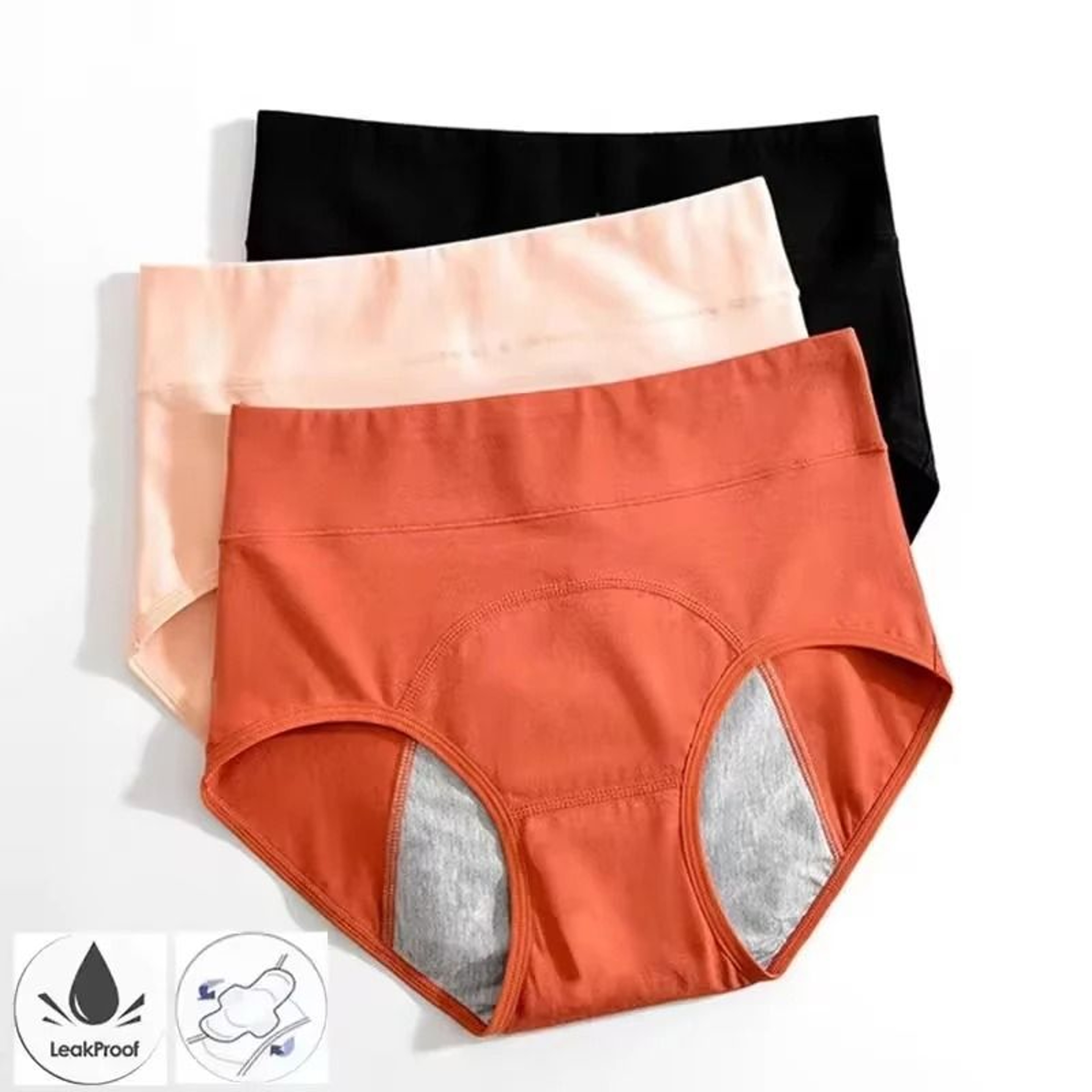 High Waist Cotton Leak Proof Menstrual Underwear For Women 0
