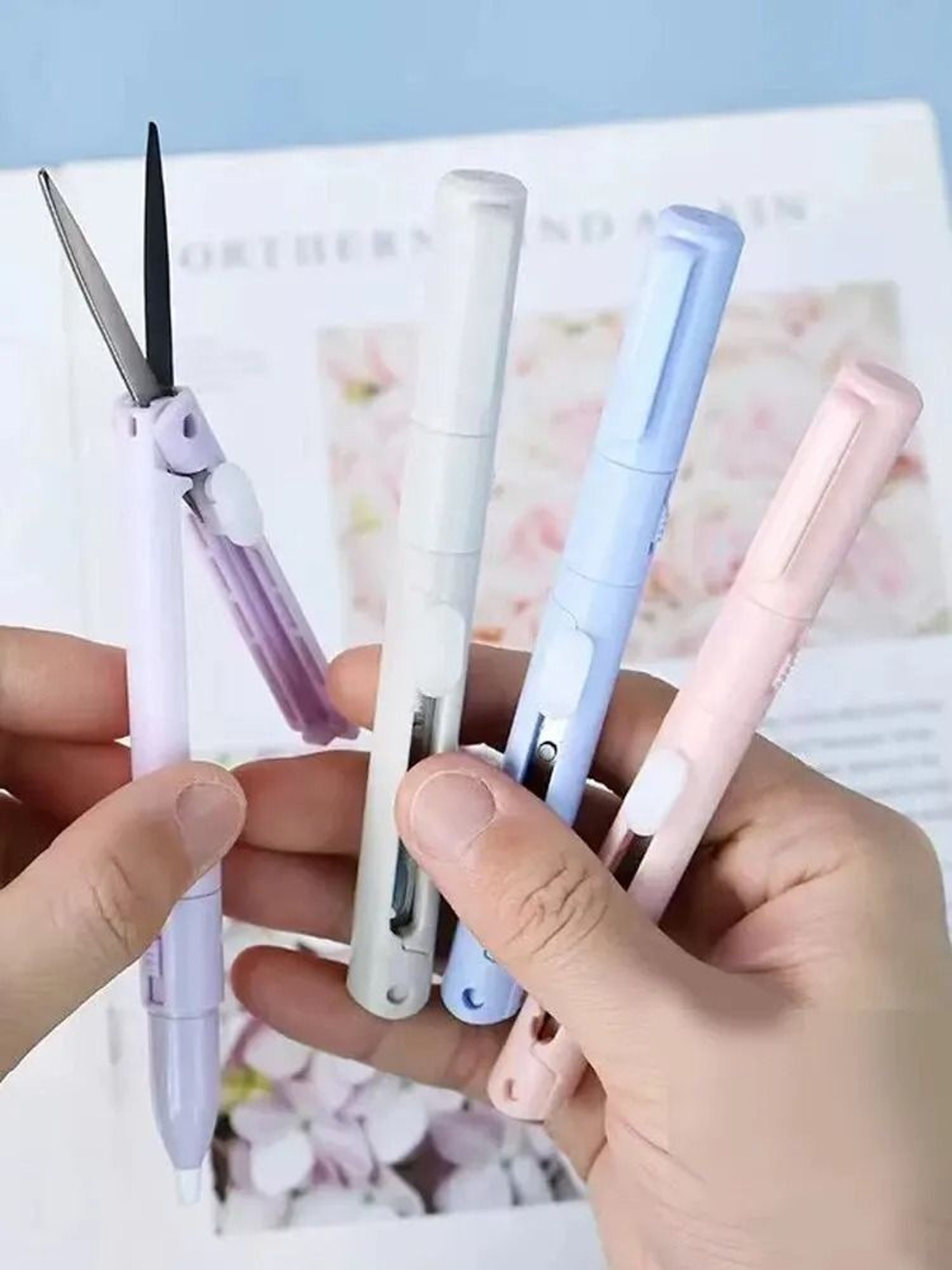 Mini Portable Pen Shape Scissors And Paper Cutter Tool 5