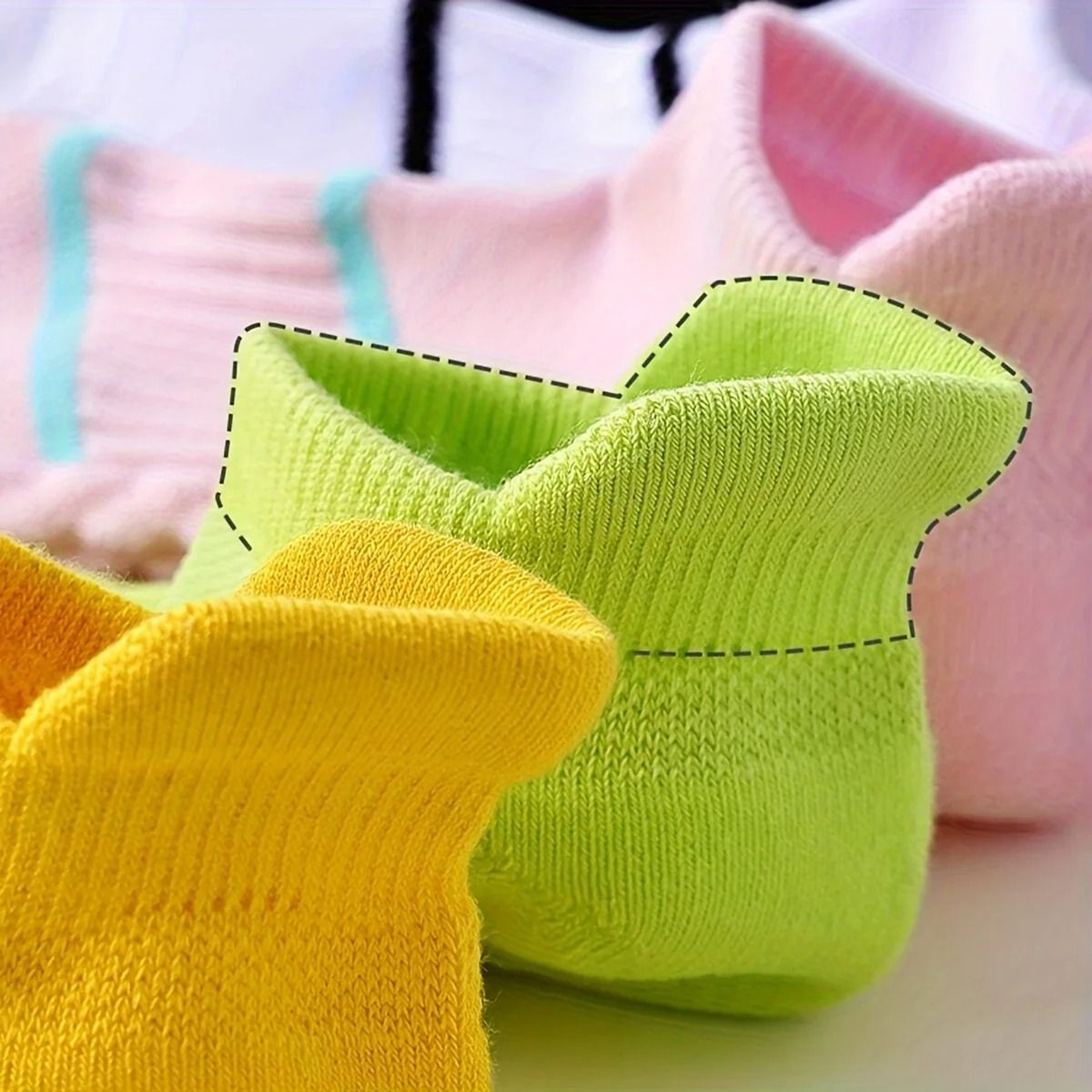 Striped Pattern Textured Short Socks Seven Pair Set For Women 5