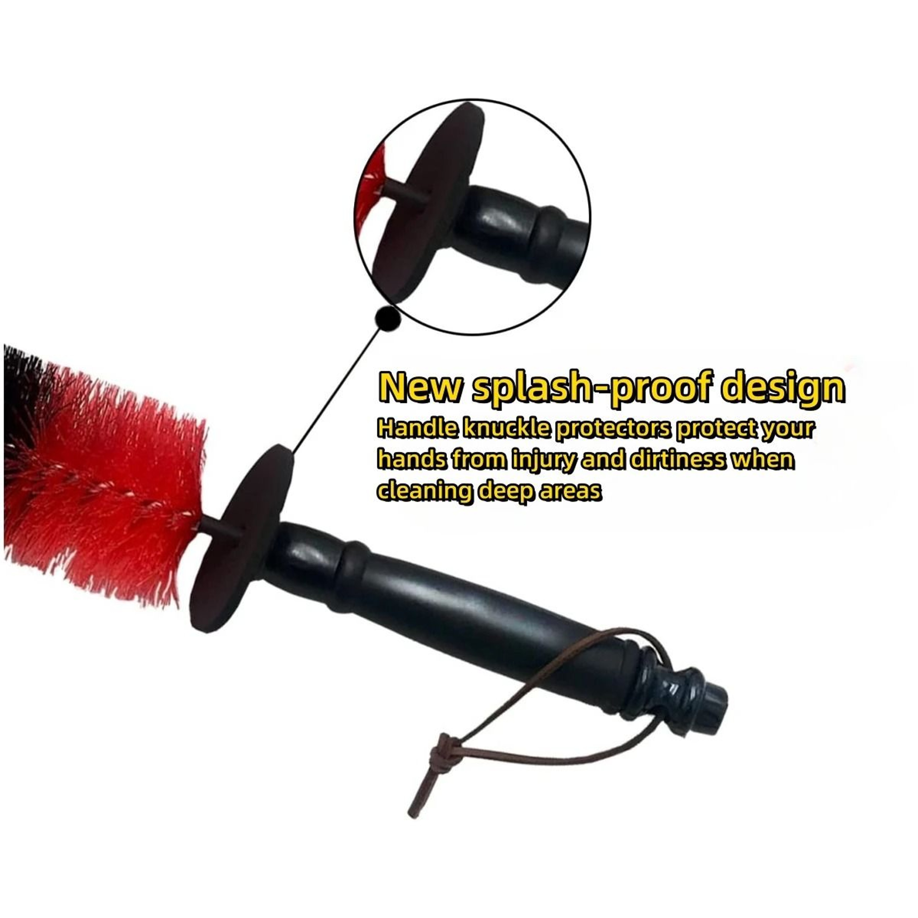 Soft Long Handle Wheel Cleaning Brush For Car Rims And Tires 3