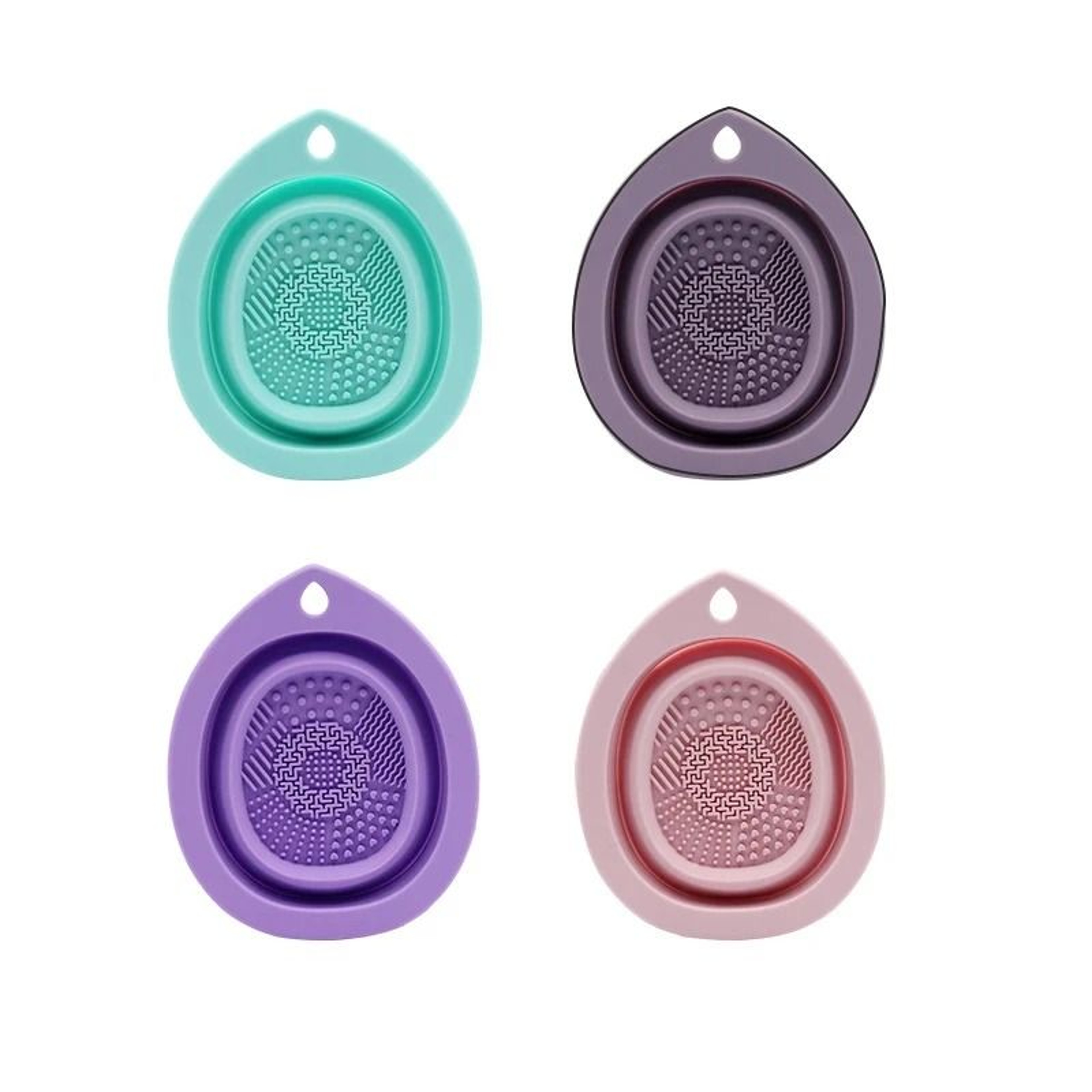 Silicone Makeup Brush Cleaner Bowl And Scrub Pad Set 4