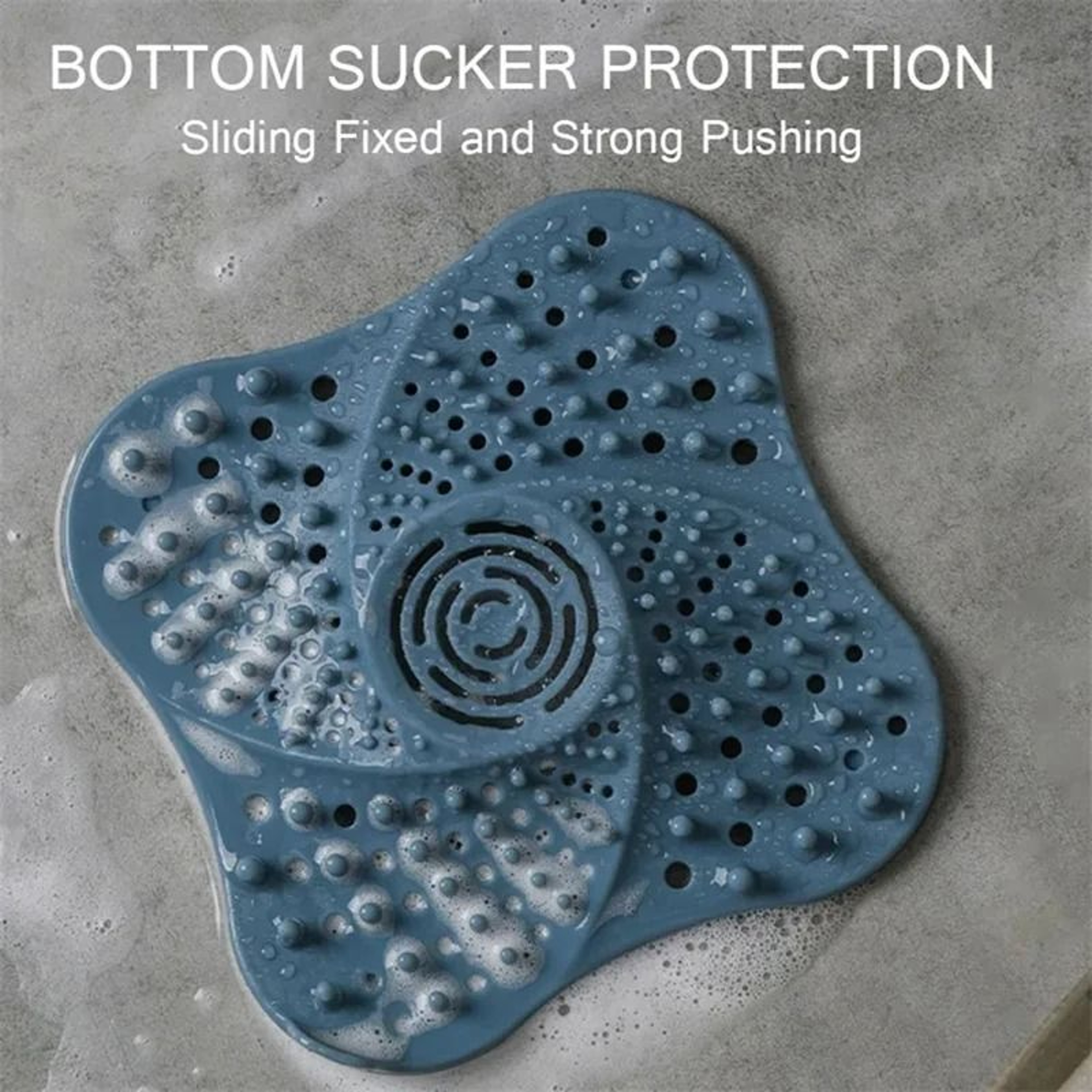 Silicone Shower Drain Hair Catcher With Suction Cups For Bath And Kitchen 5
