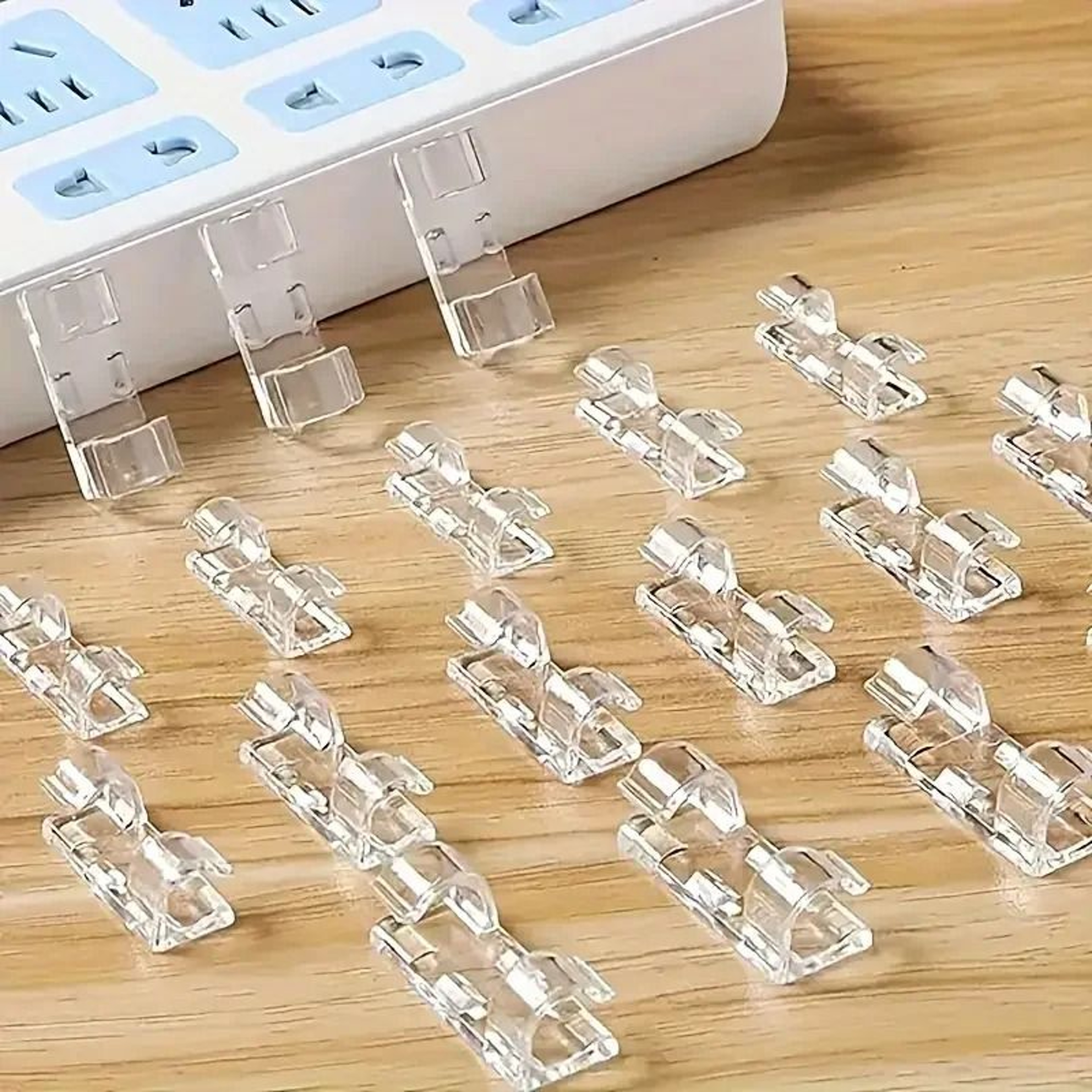 Clear Plastic Cable Clips For Wall And Desk Cable Management 4