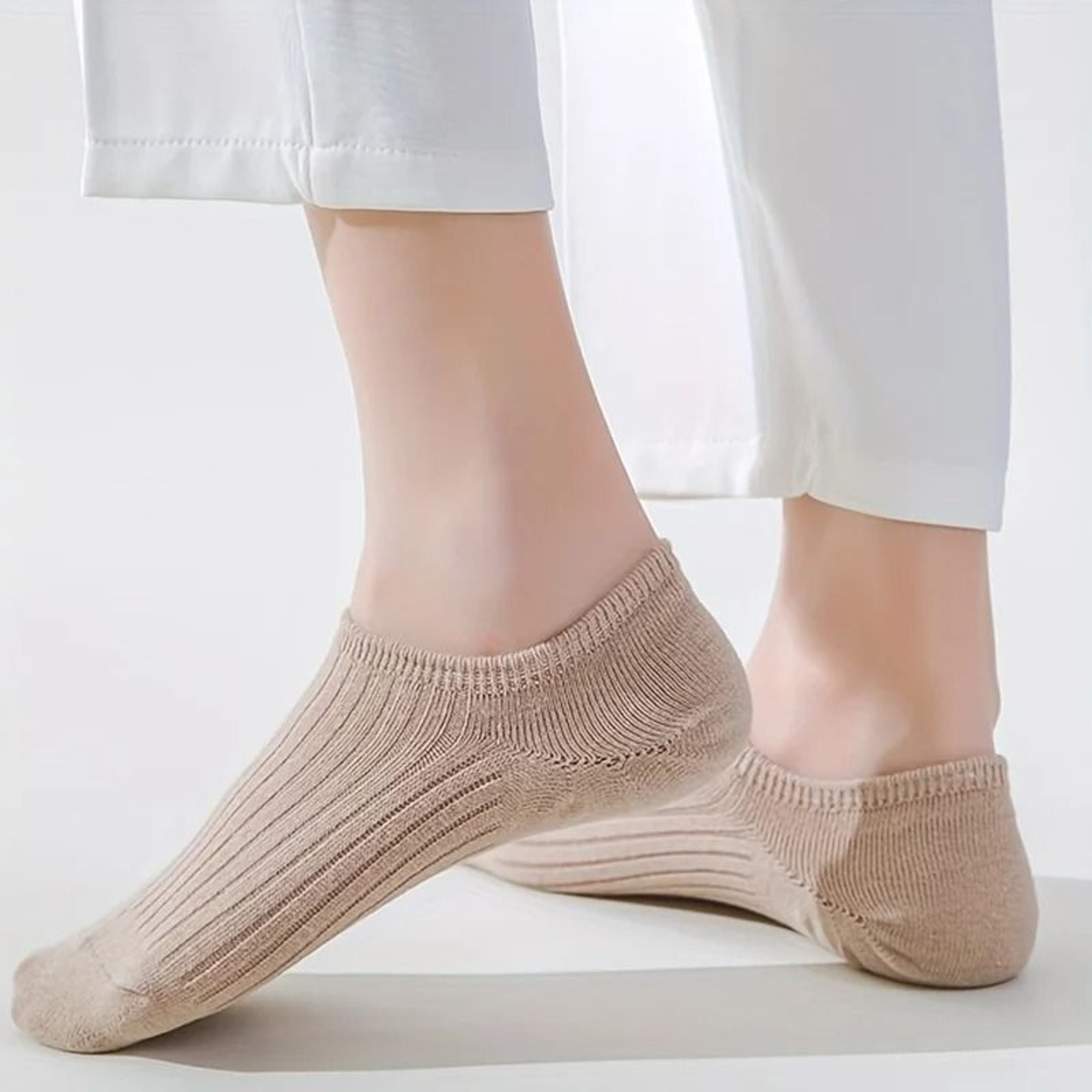 Multicolor Striped Knitted Short Socks Six Pair Set For Women 3