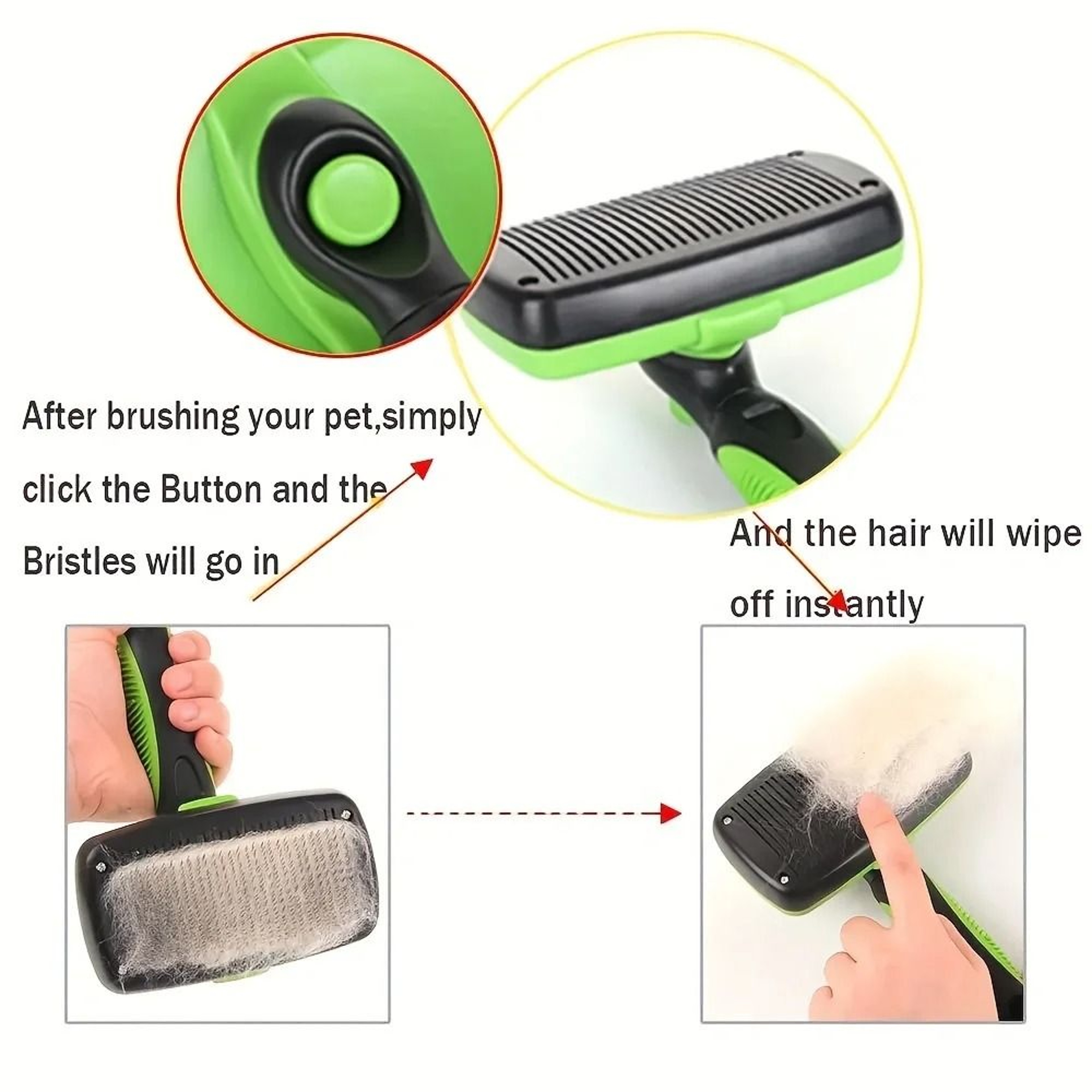 Pet Self Cleaning Shedding Comb For Cats And Dogs 4