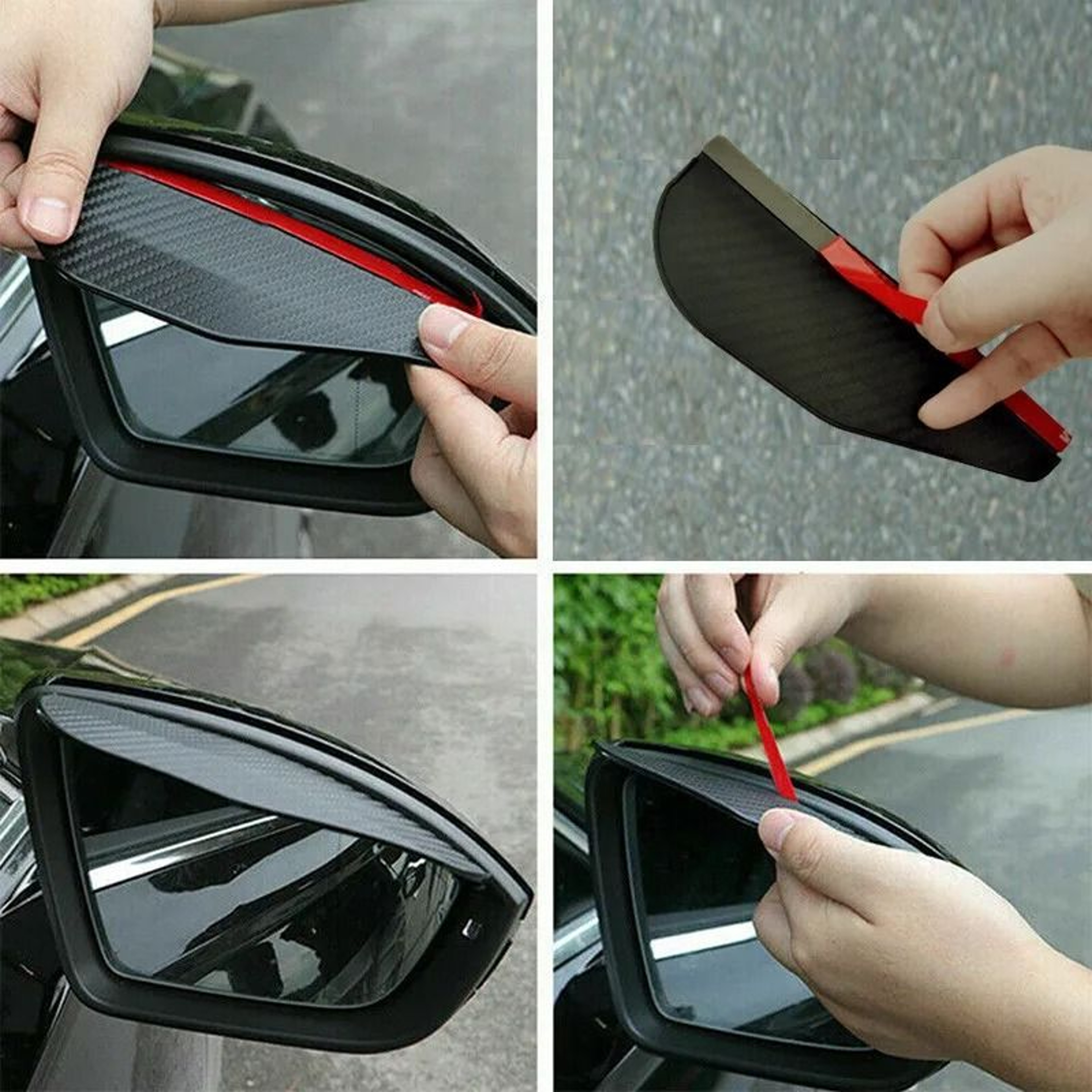 Universal Car Side Mirror Rain Visor Cover  2 Piece Set 3
