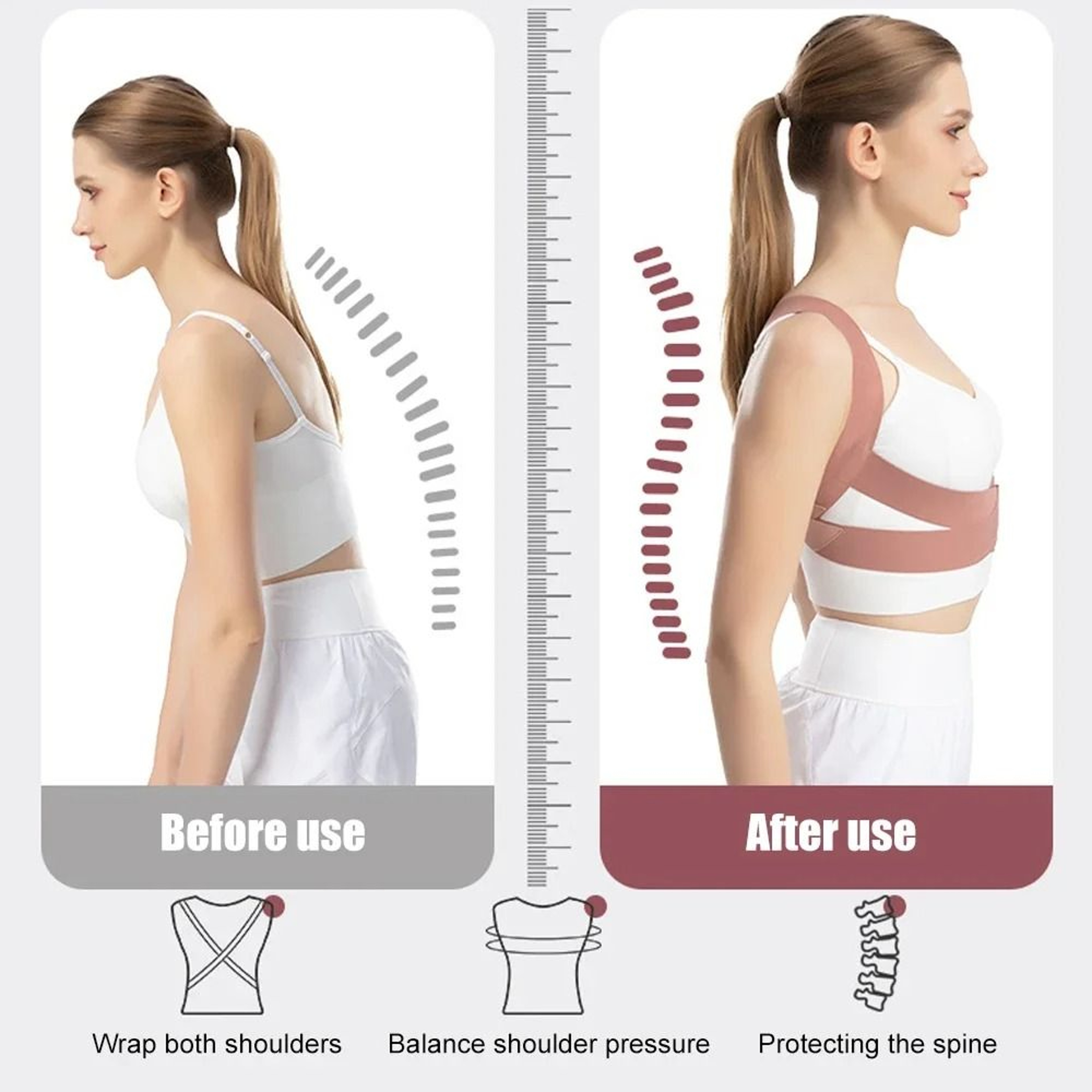 Adjustable Back Posture Corrector Brace For Spine Support 1