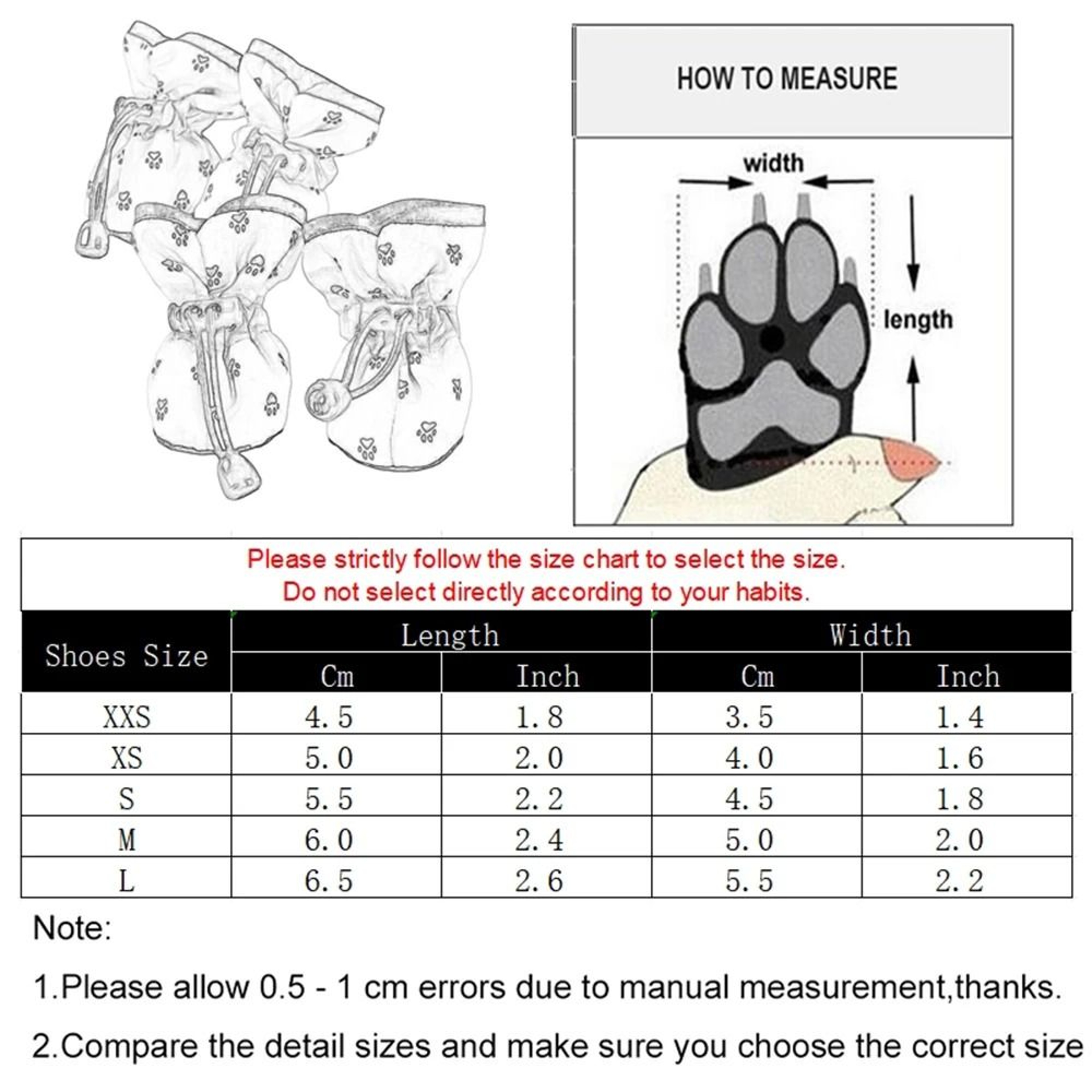 Adjustable Anti Slip Pet Dog Shoes Four Piece Set 5