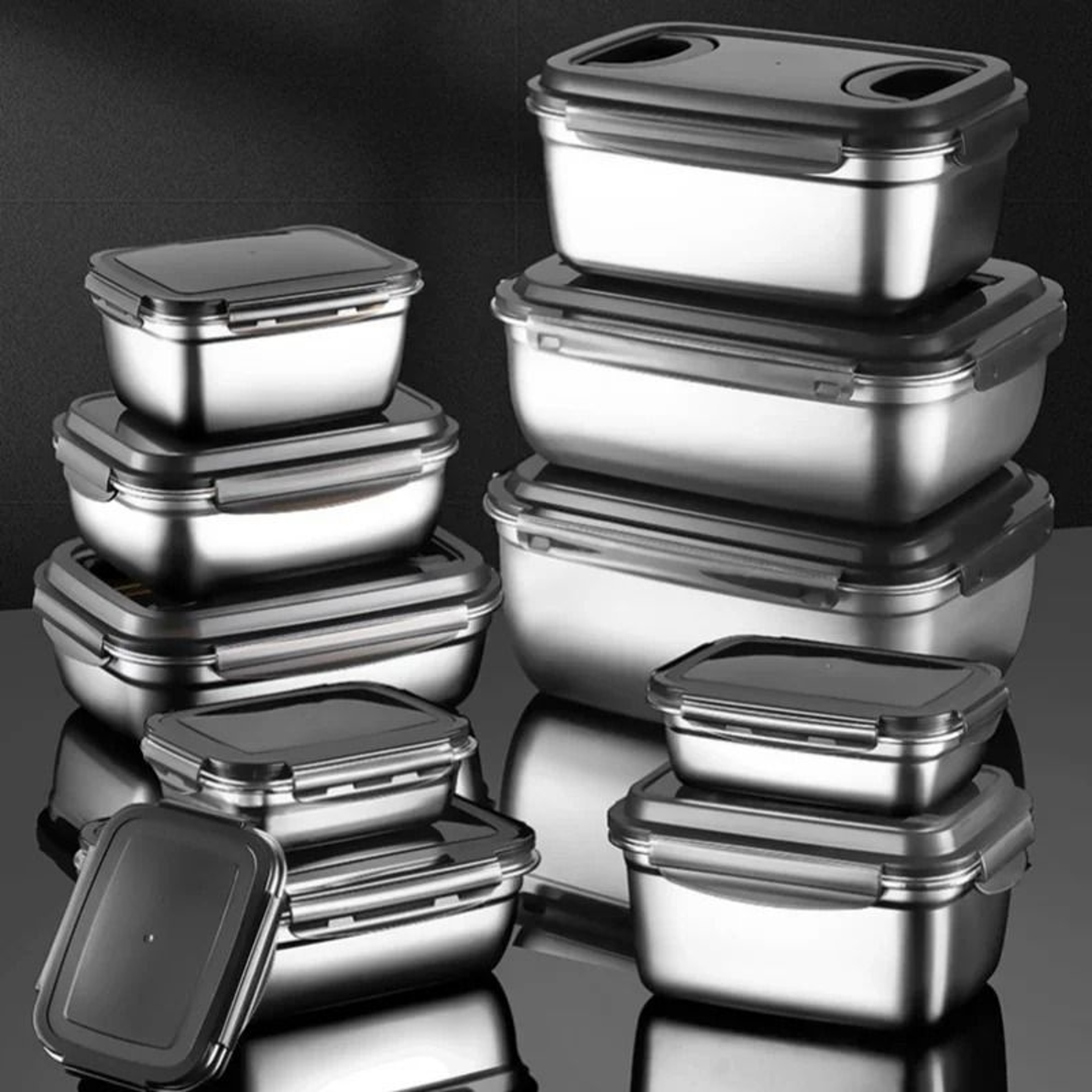 Stainless Steel Airtight Food Storage Container With Lid 2