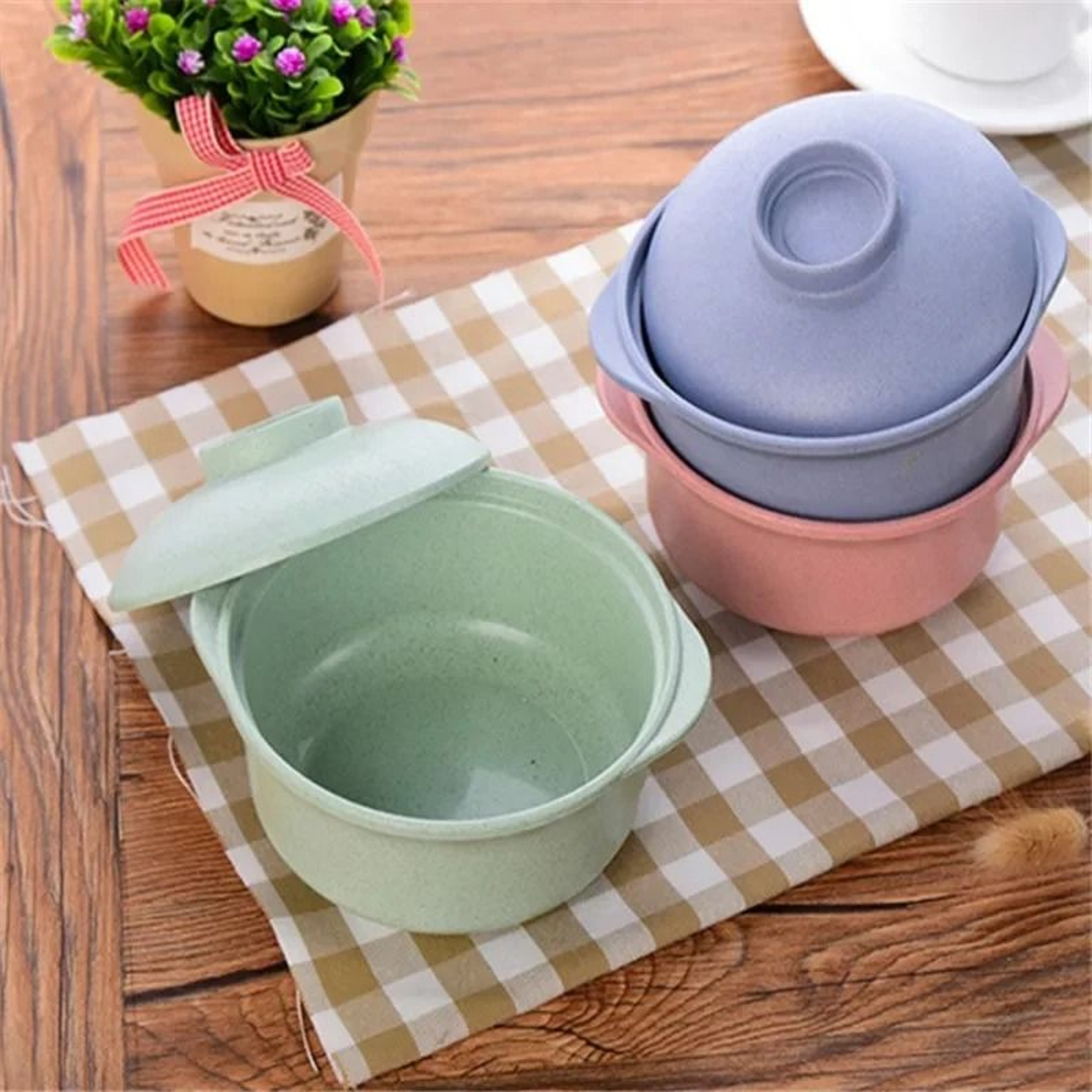 Instant Noodle Bowl With Lid For Soup And Rice Meals 1